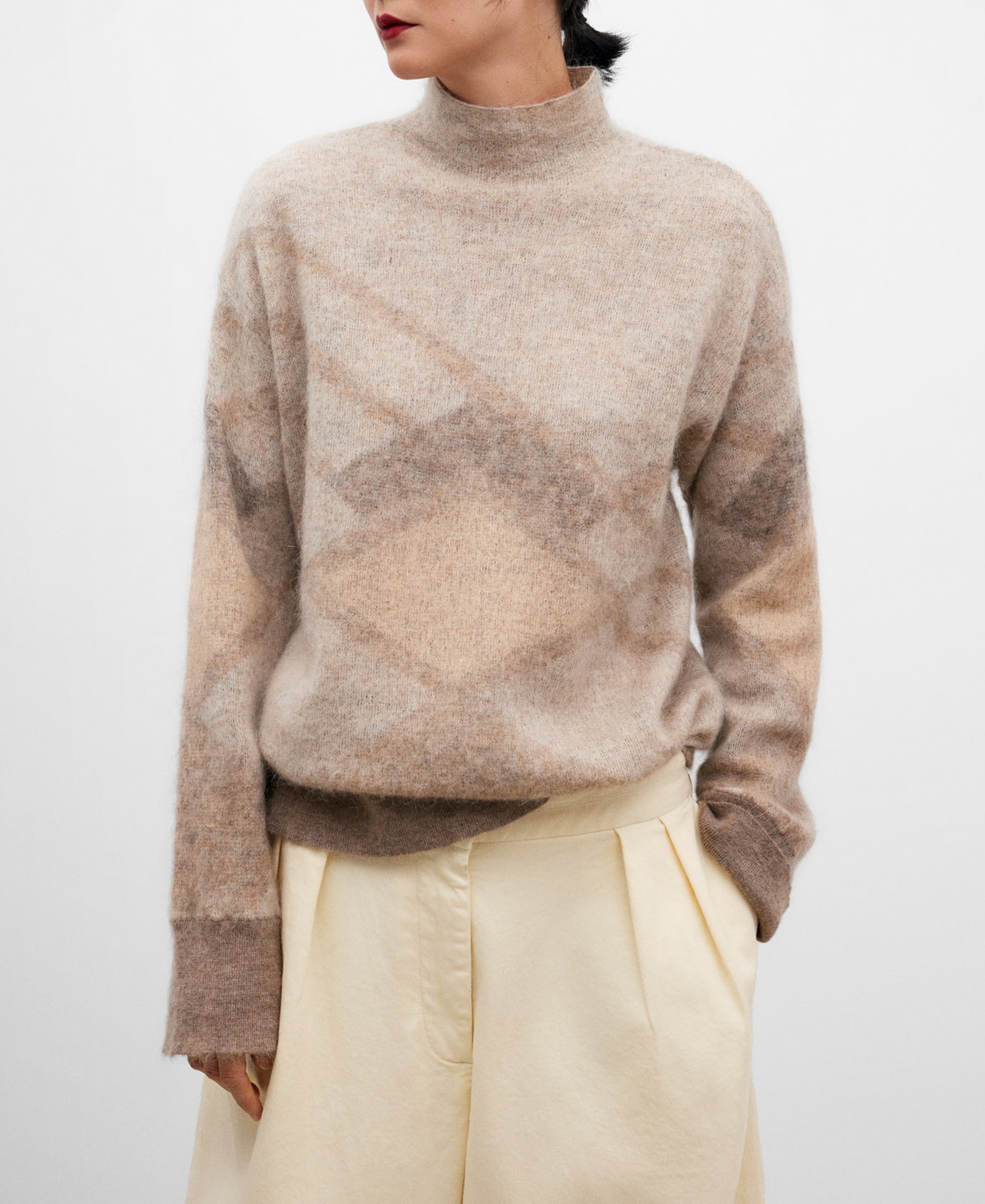 Jacquard knitted sweater for women image number 0