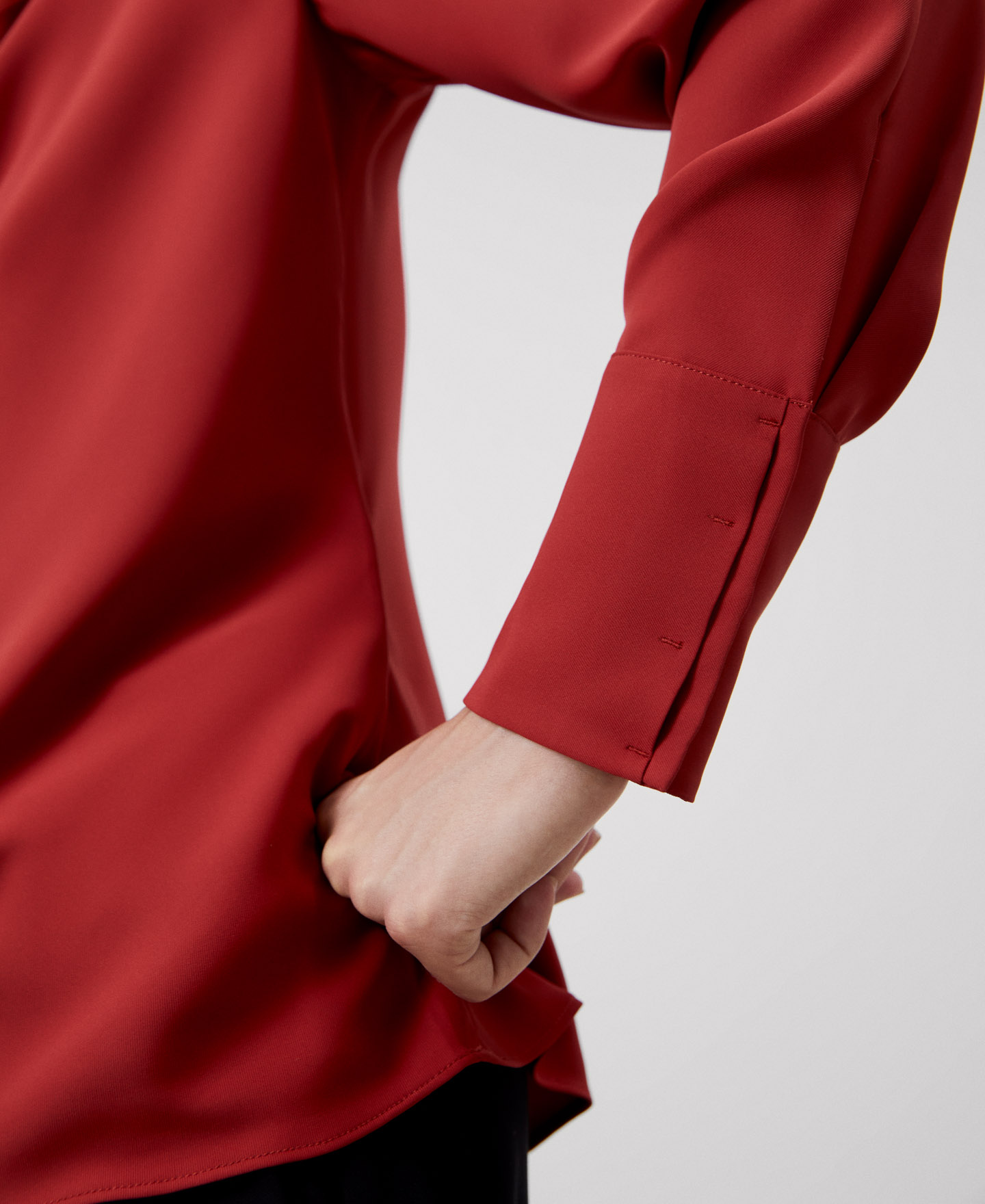 Recycled materials draped blouse image number 3
