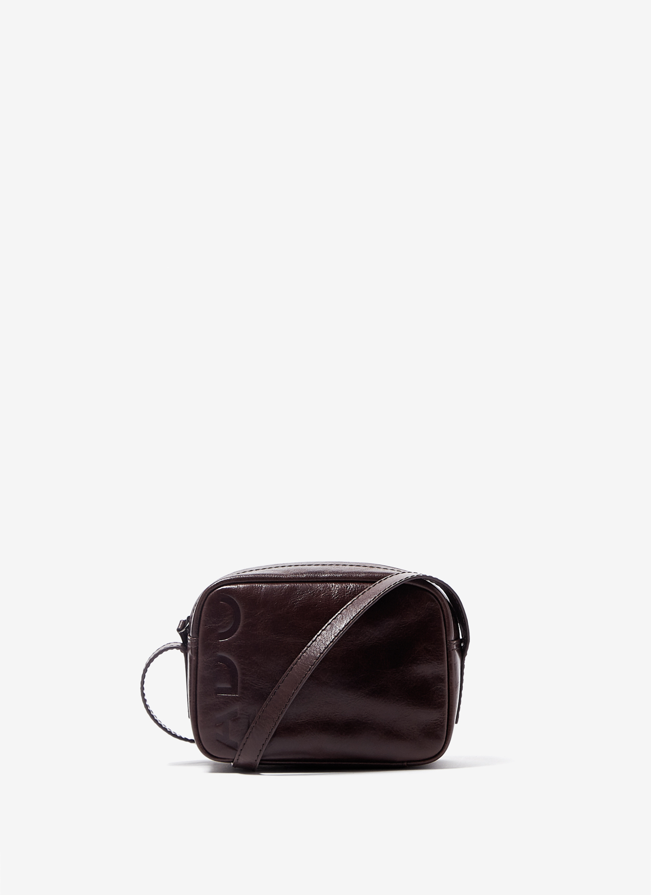 Crackled glossy leather crossbody bag image number 0