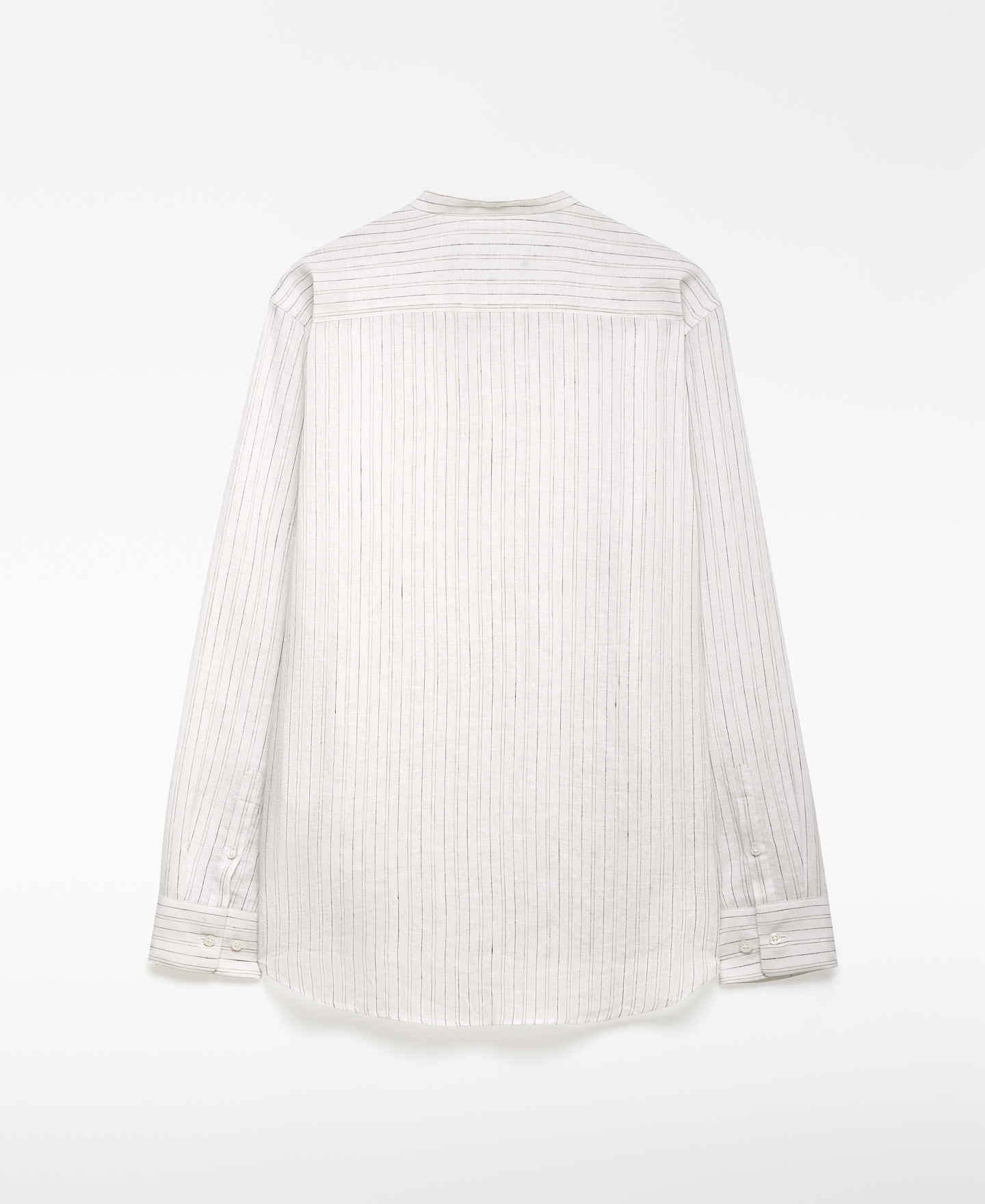 European linen Mandarin collar shirt man image number 5