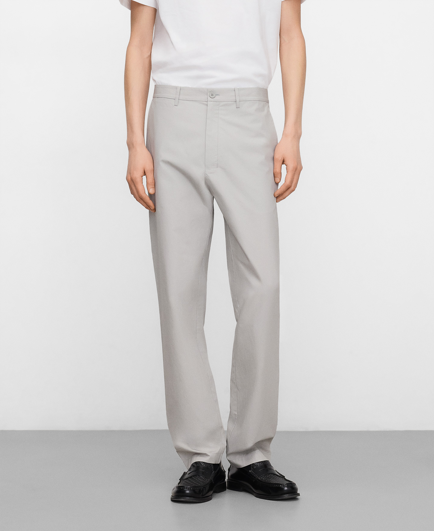 Cotton poplin straight trousers image number 0