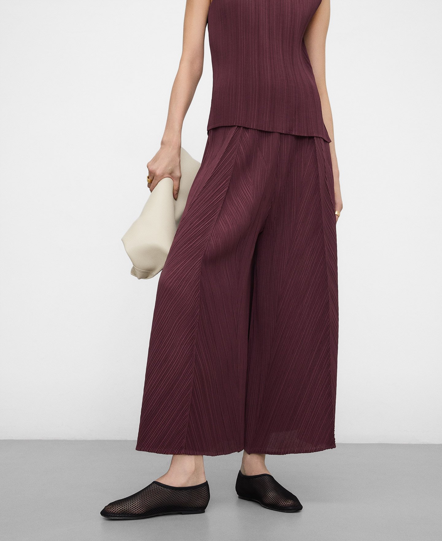 Crinkle palazzo trousers image number 0