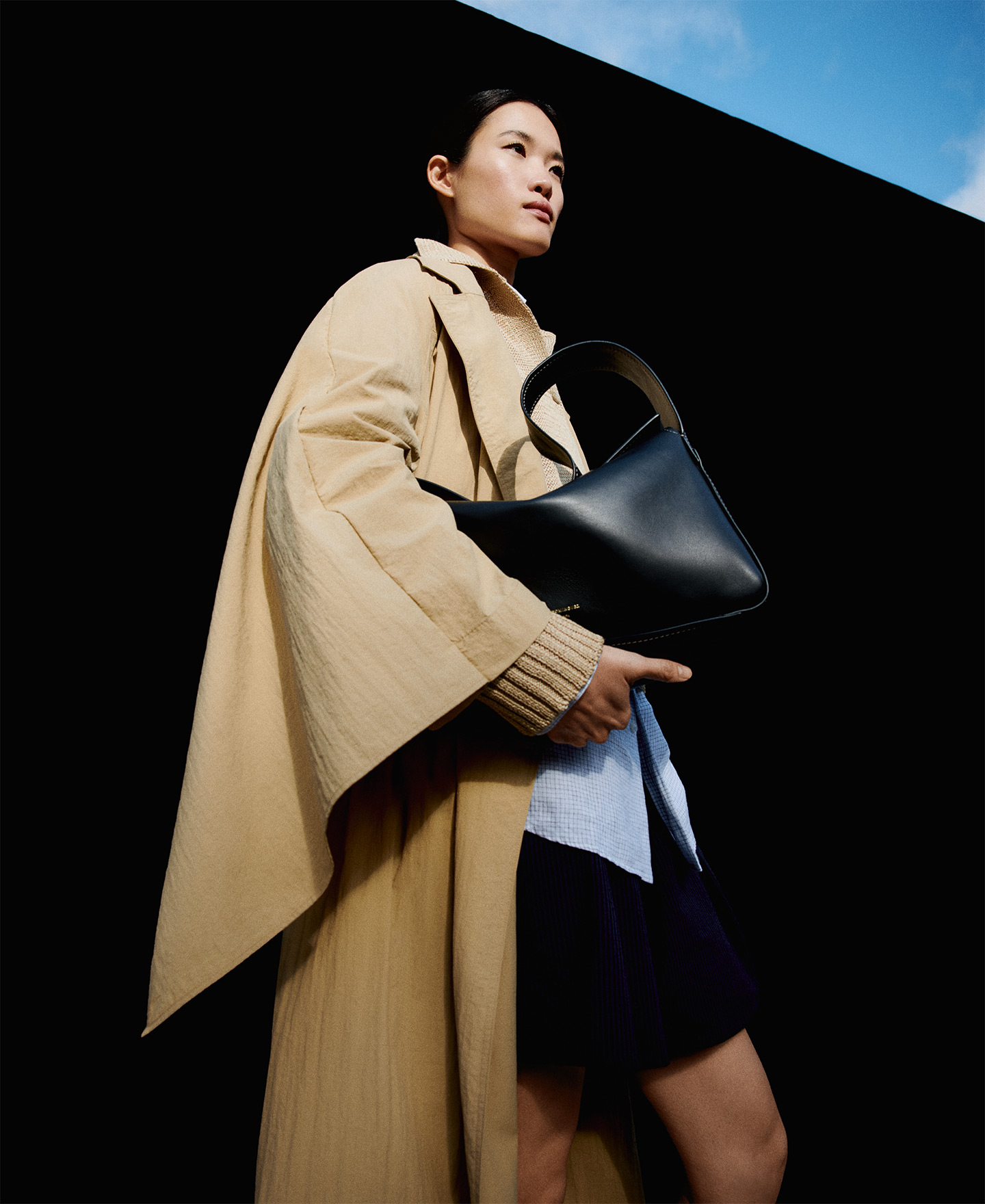 Nylon shawl piece trench coat woman image number 0
