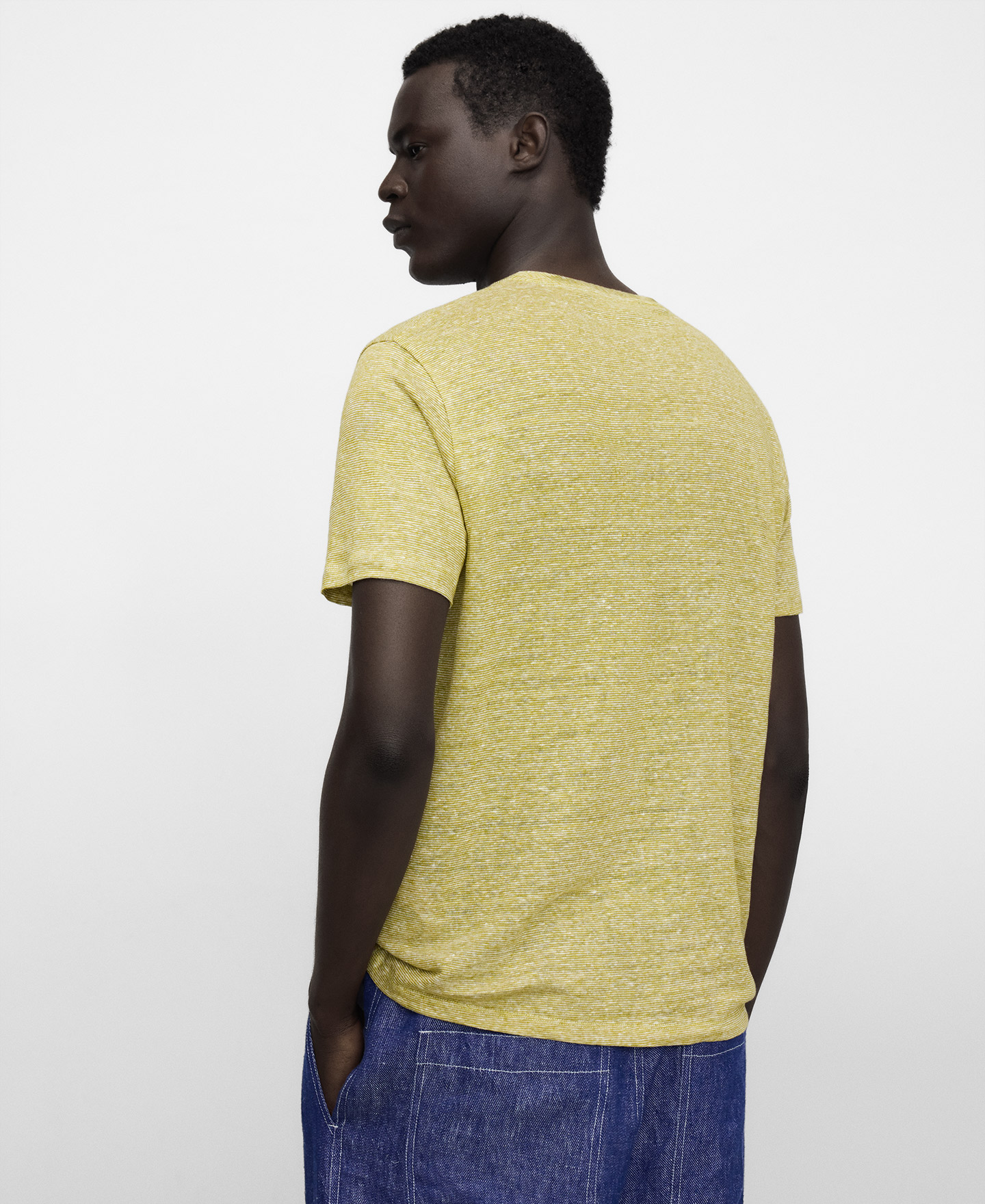 European linen heathered T-shirt image number 2