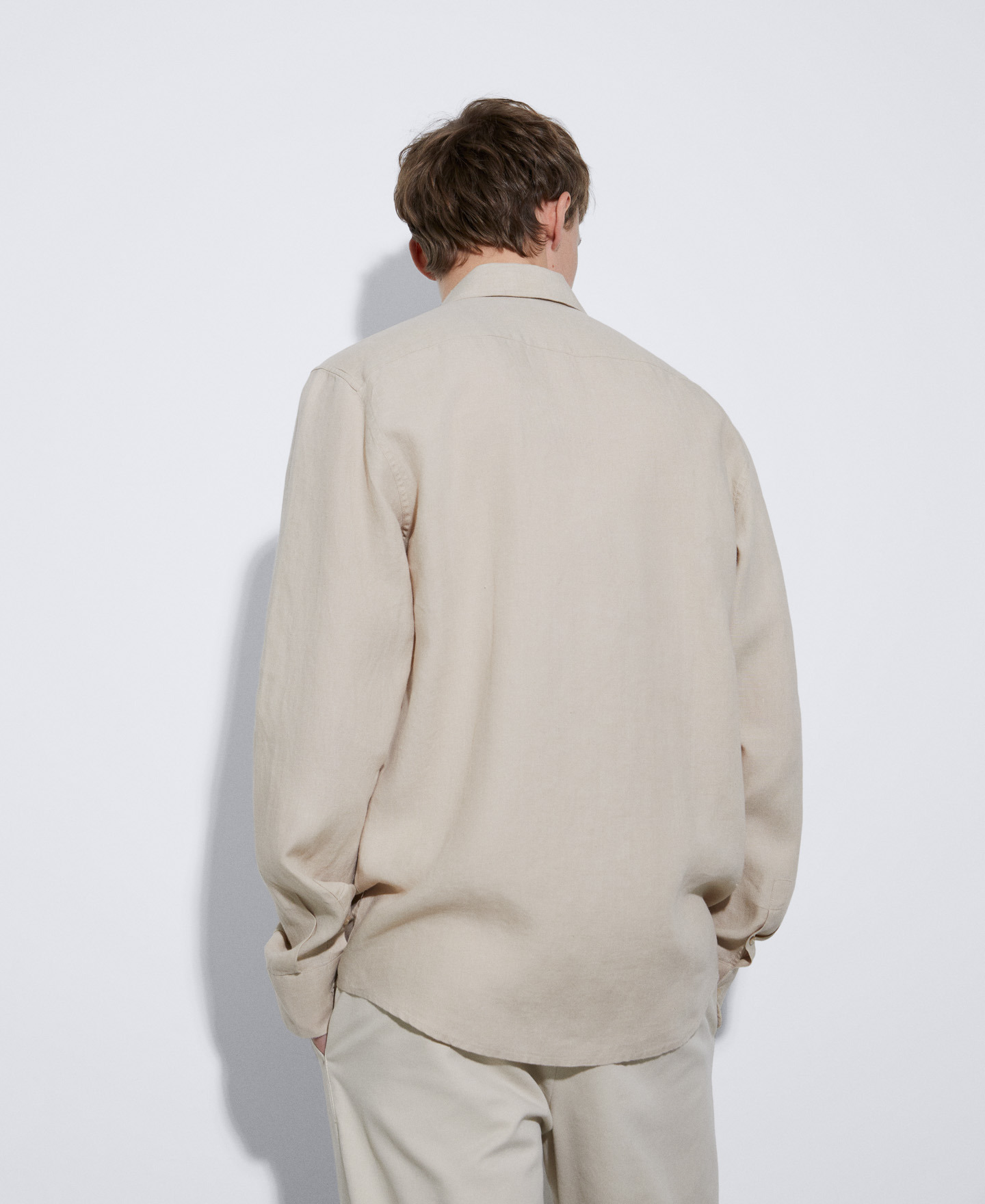 Linen lapel collar shirt image number 2