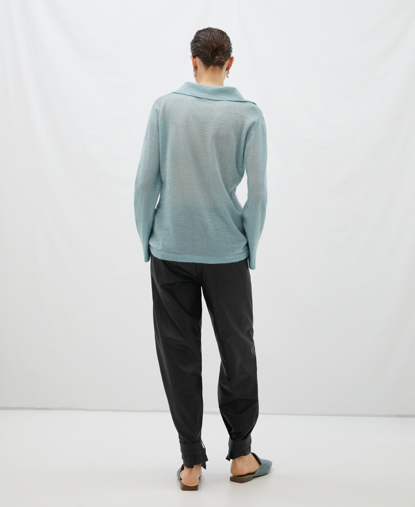 Polo collar jumper in mohair image number 2