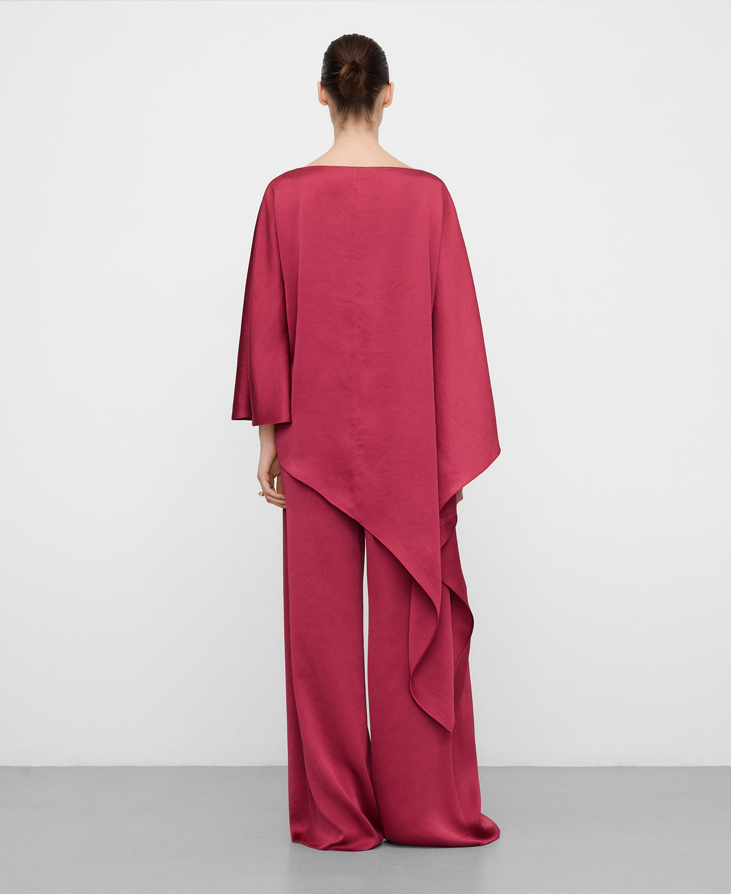 Pantalon palazzo satin&eacute; image number 2