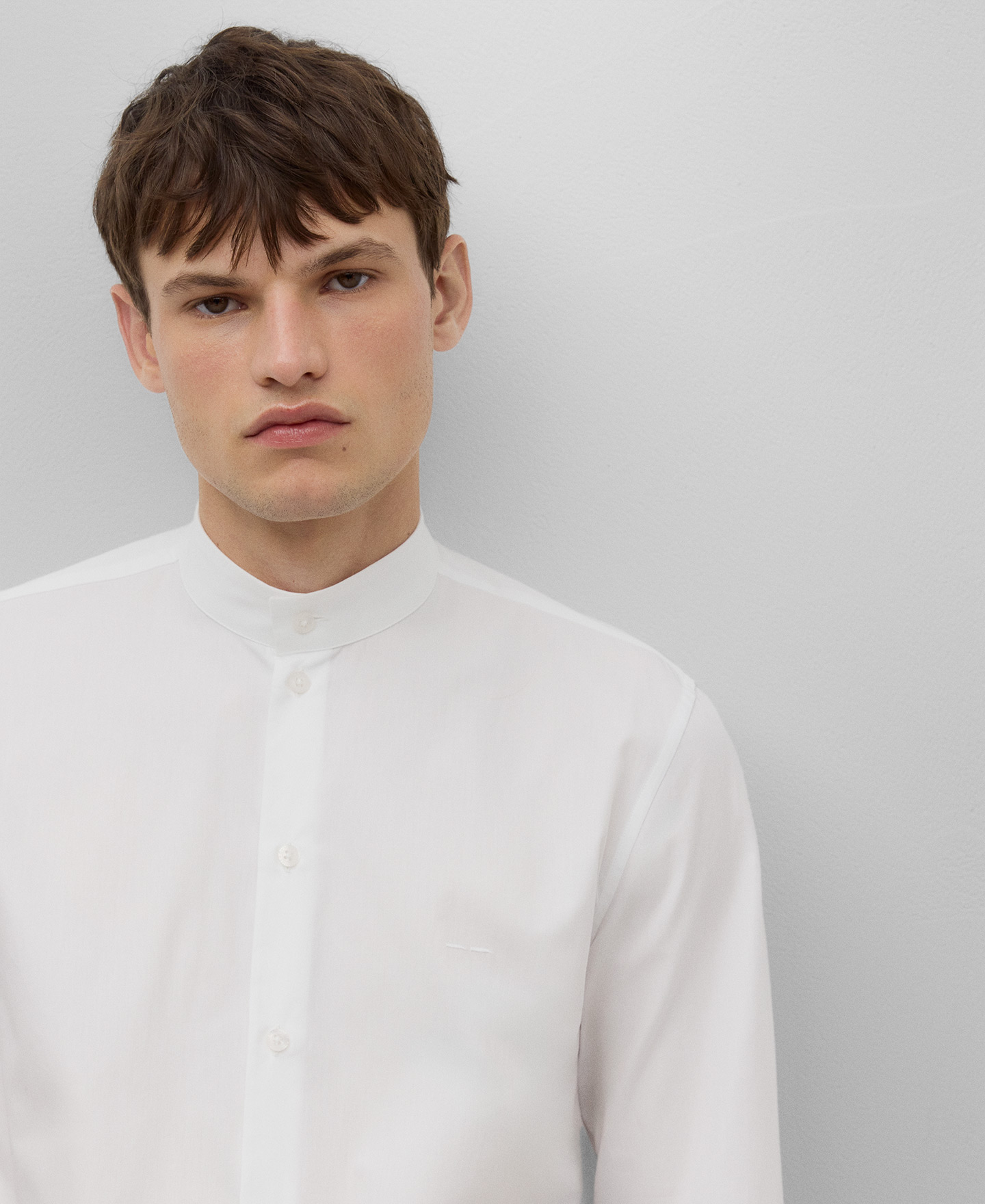 Mandarin collar organic cotton shirt man image number 3