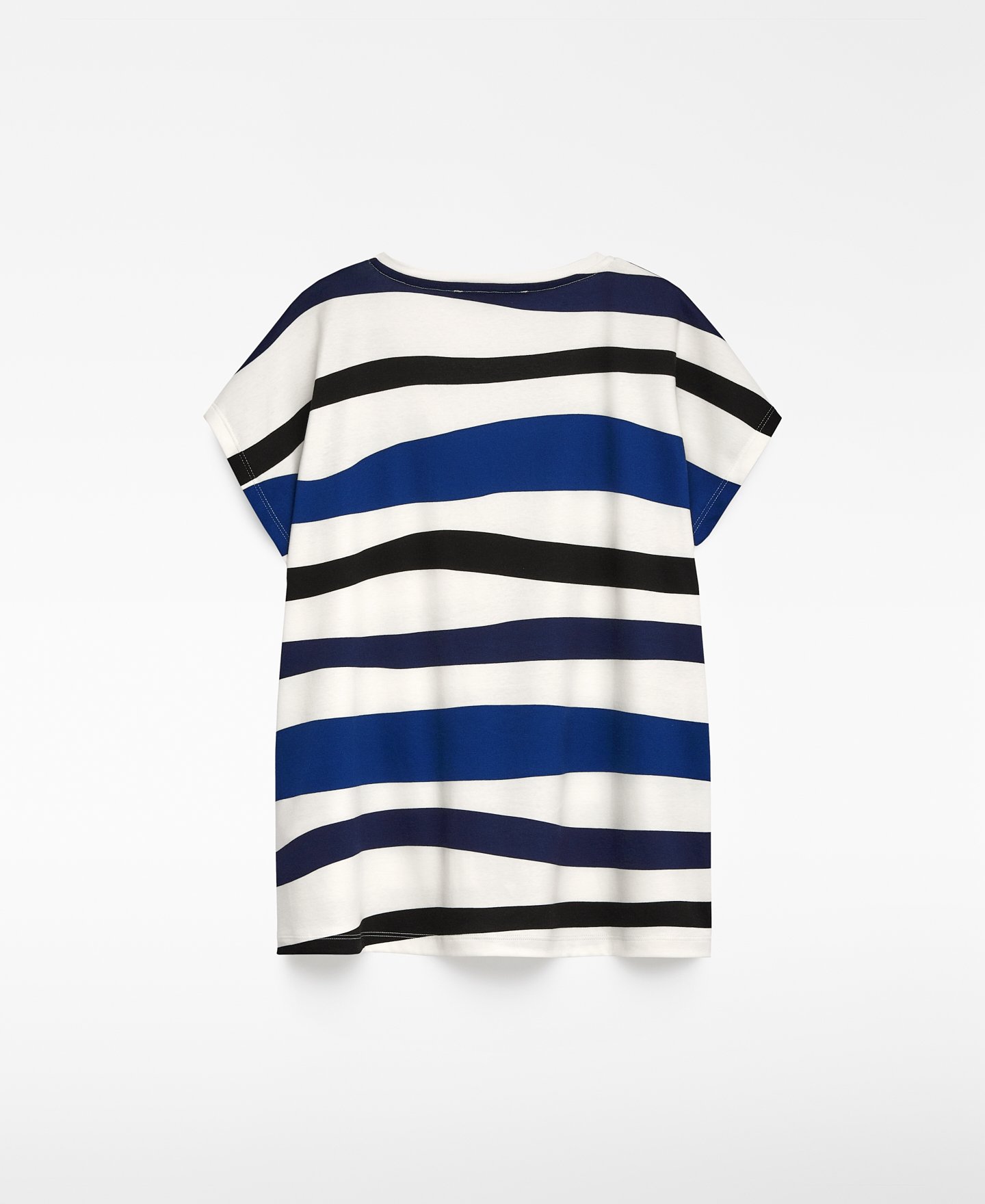 Cotton V-neck striped T-shirt woman image number 5