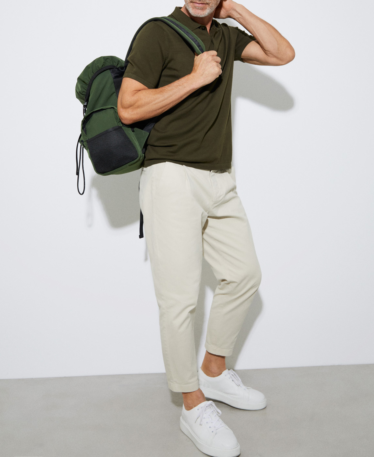 Two button organic cotton polo shirt image number 1