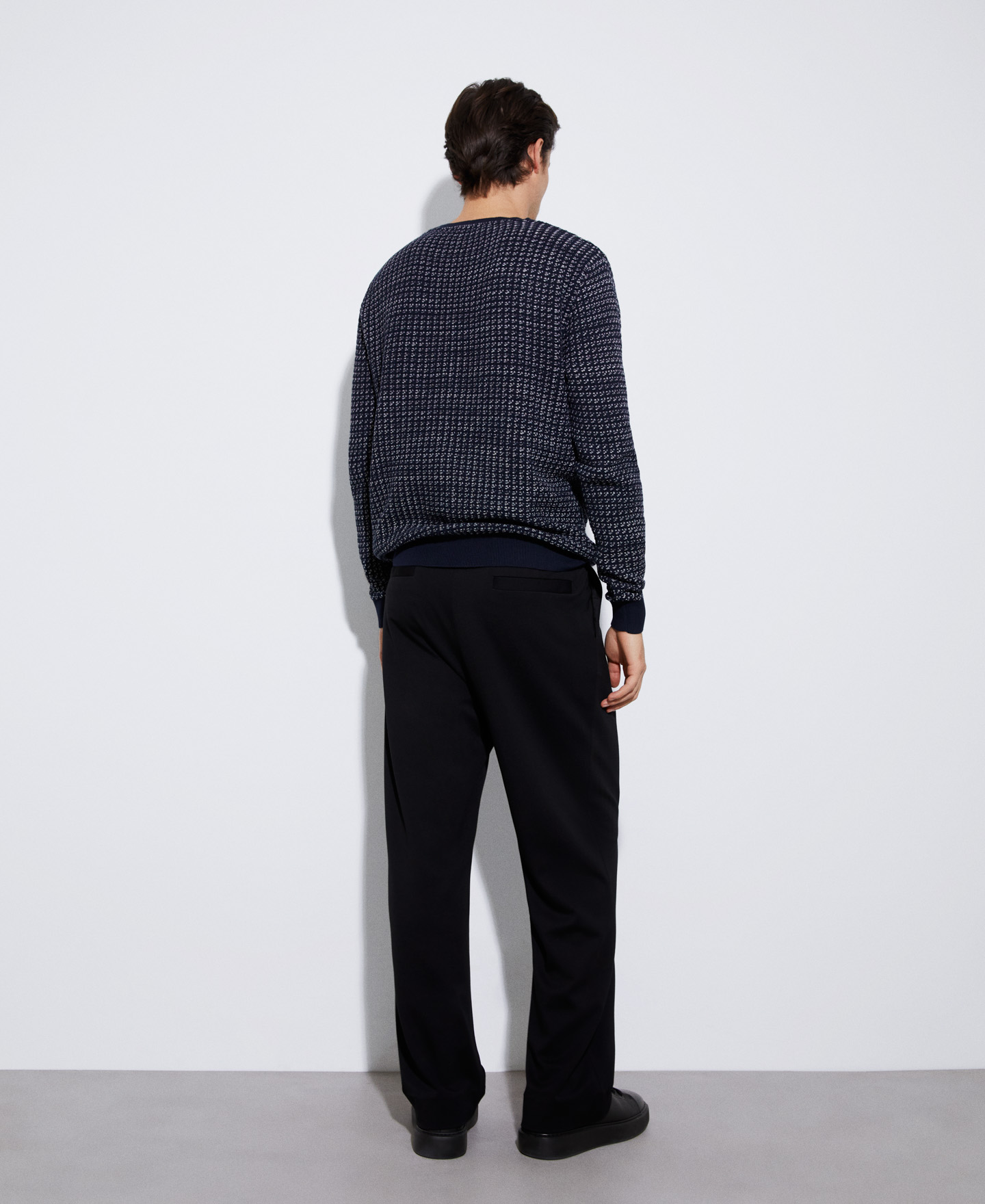 Cotton blend knit sweater image number 2