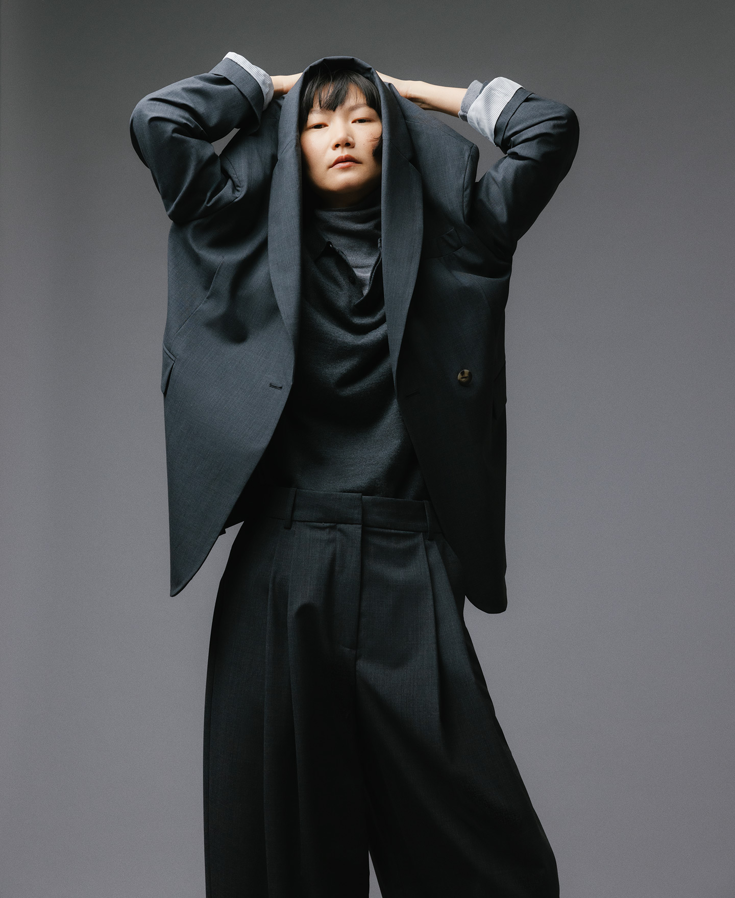 Charcoal gray tailored trousers woman AD USA