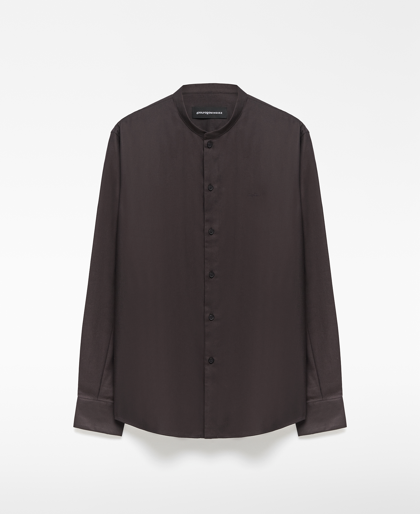 Regular fit Mandarin collar shirt man image number 4