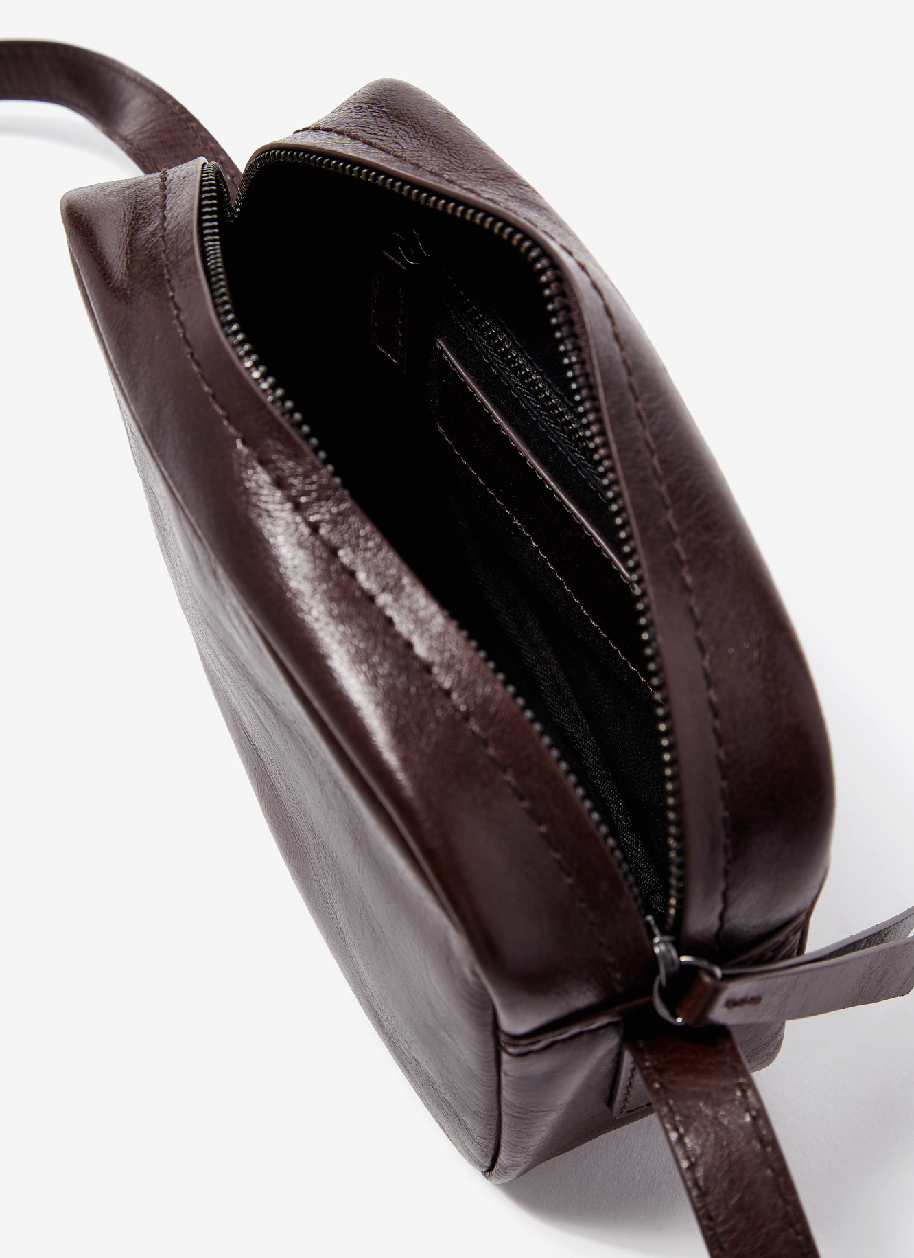 Crackled glossy leather crossbody bag image number 2