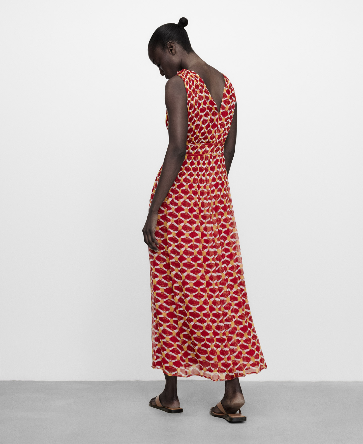 Pleated printed dress image number 2
