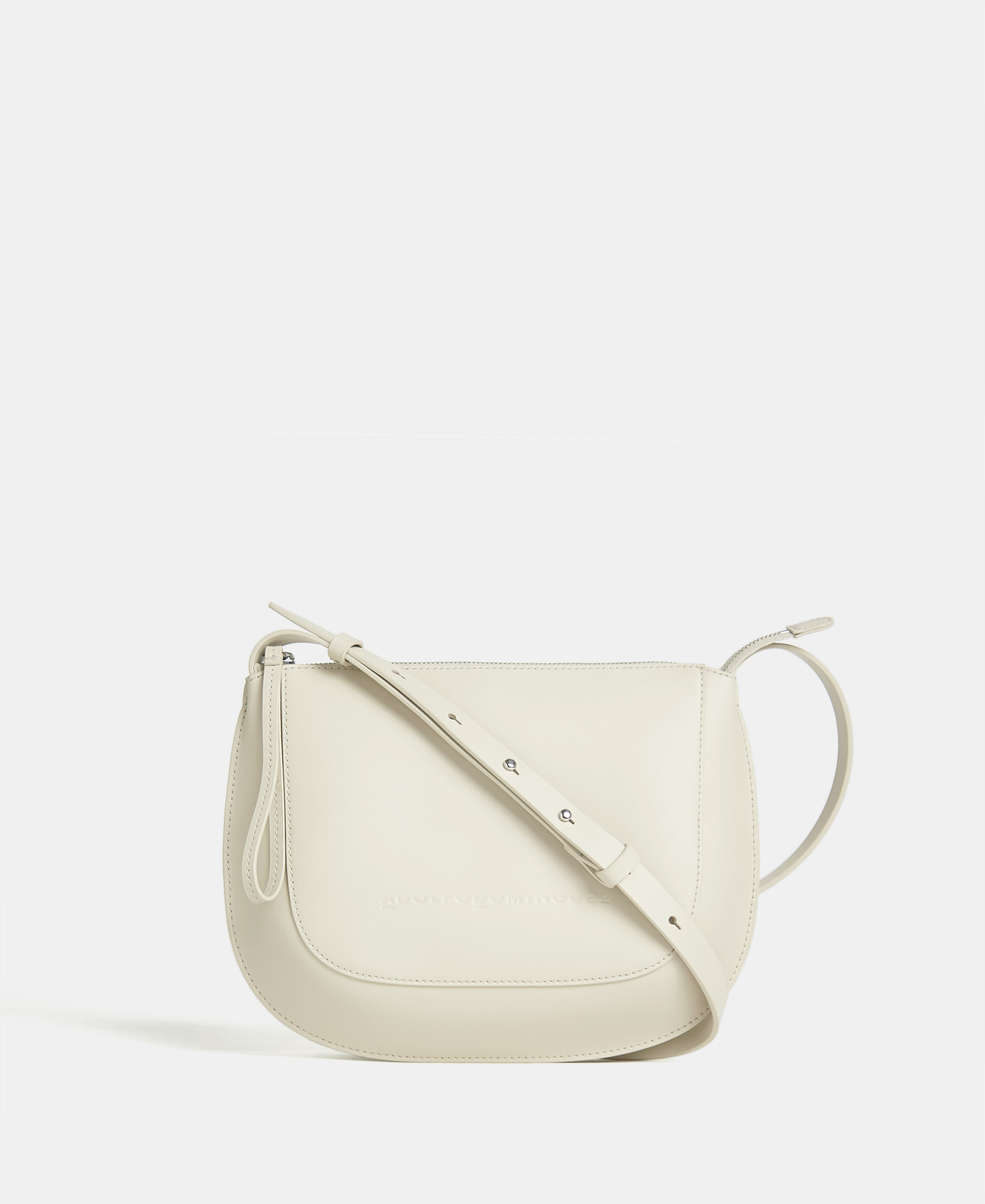 Flat shoulder strap in leather image number 0