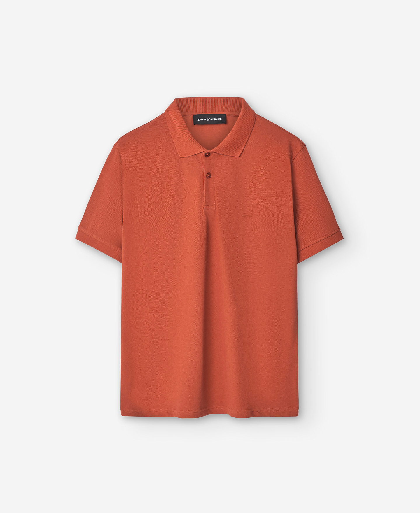 Polo piqué en algodón teja para hombre image number 4