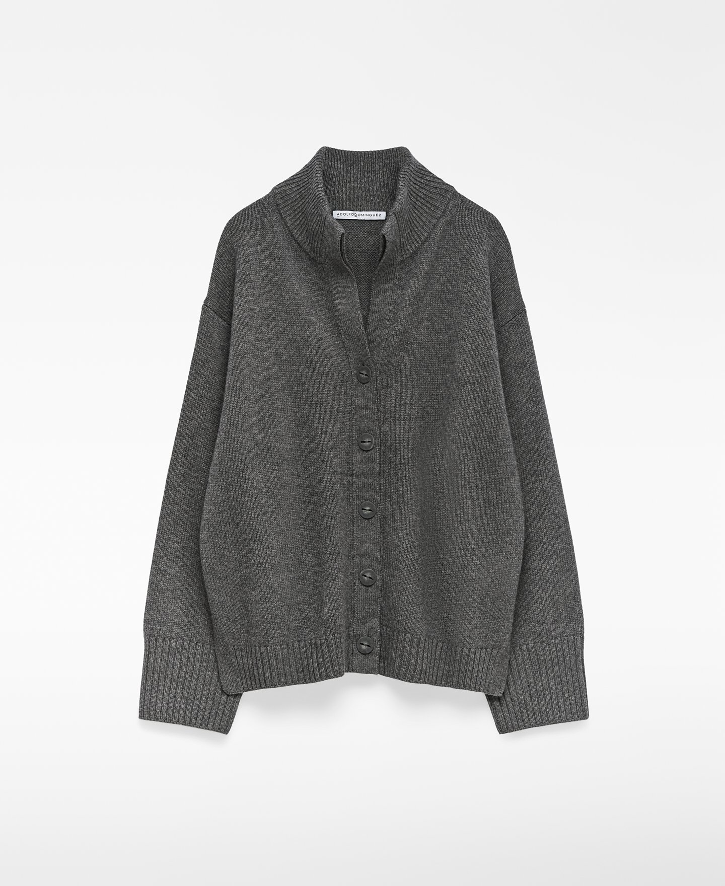 Merino wool high collar cardigan woman image number 4