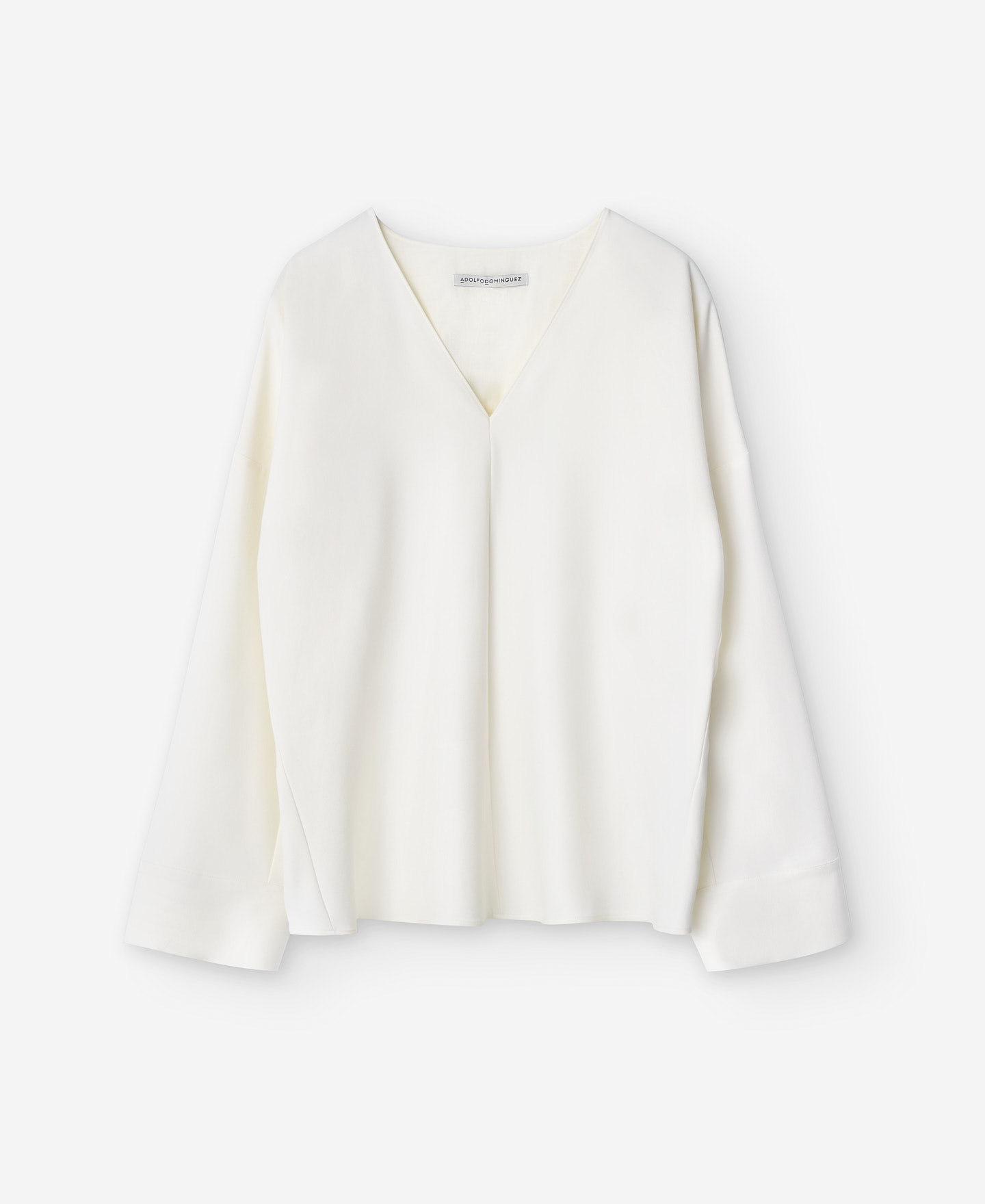 Blusa escote pico en algodón mujer image number 4