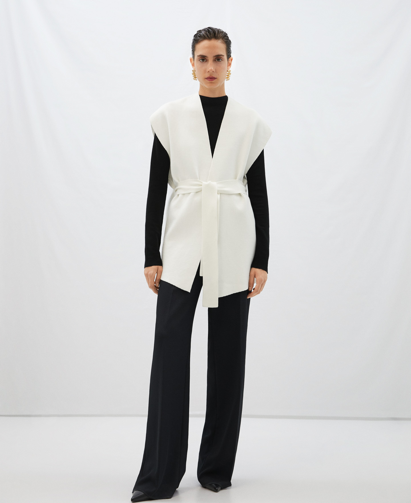 Double-fronted viscose waistcoat image number 1