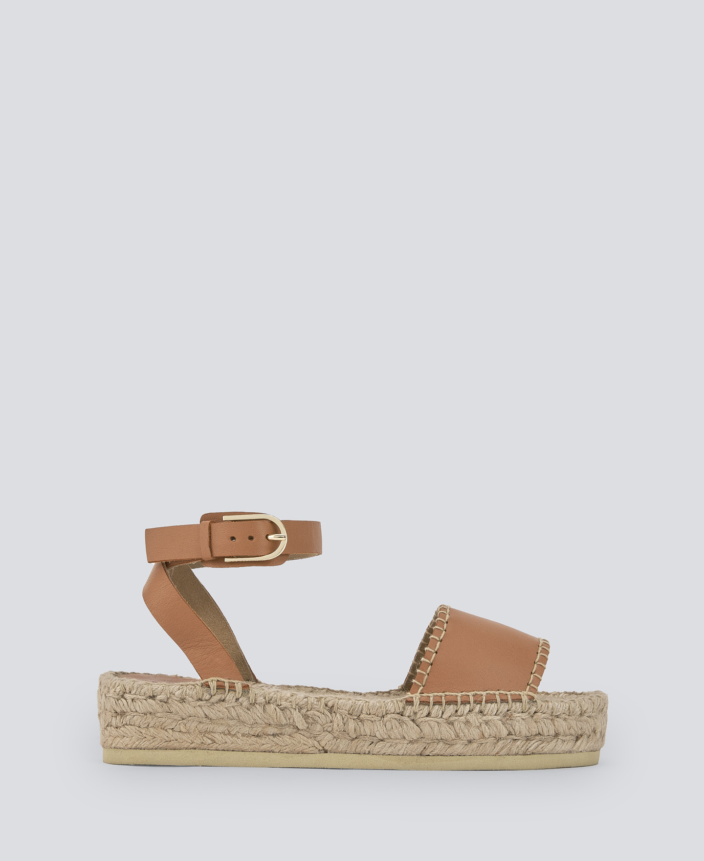 Embroidered leather espadrille woman image number 0