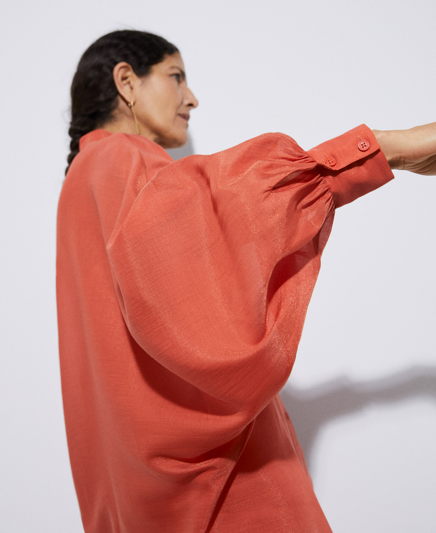 Oversize lyocell shirt image number 3