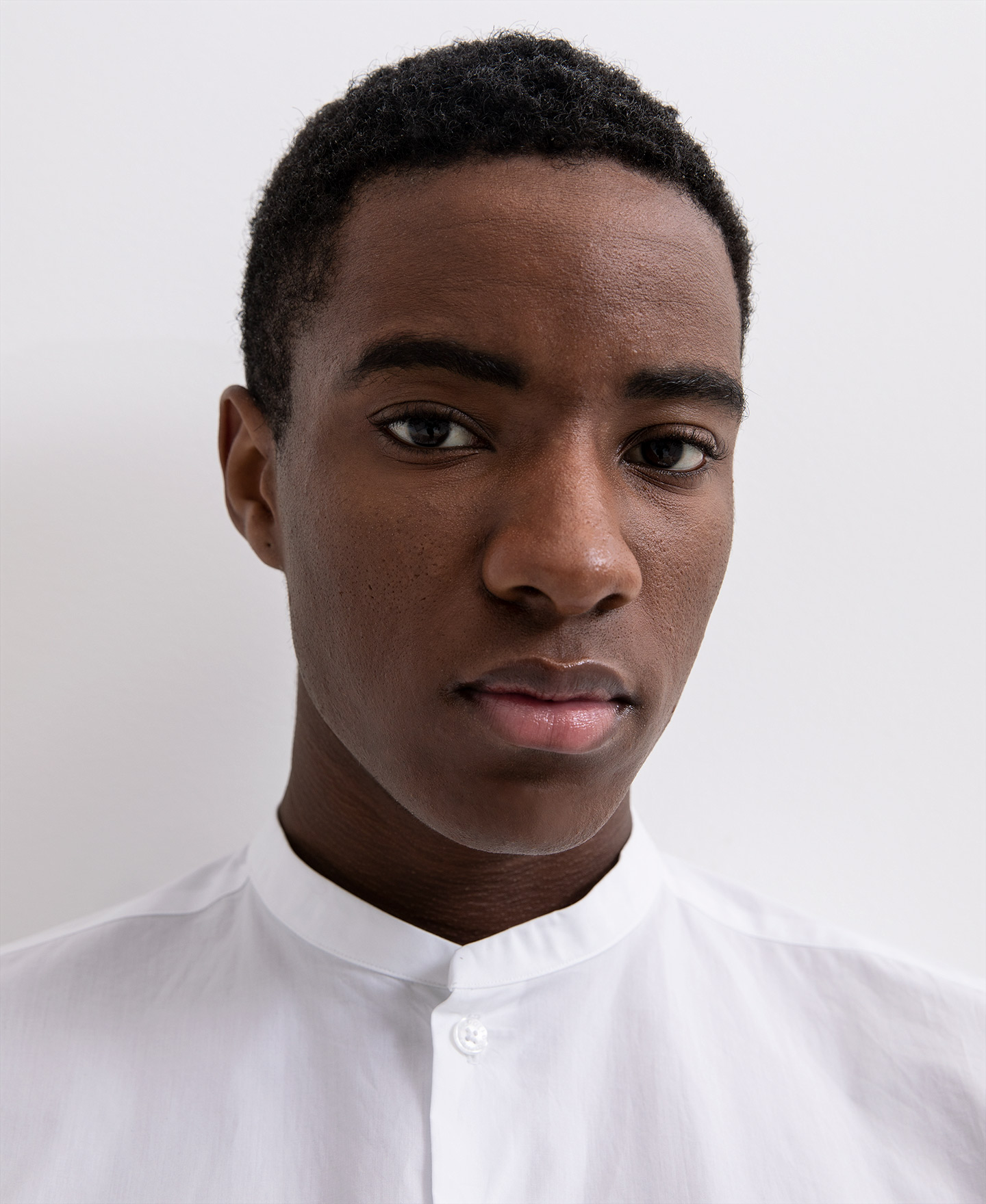 Cotton shirt with mandarin collar image number 3