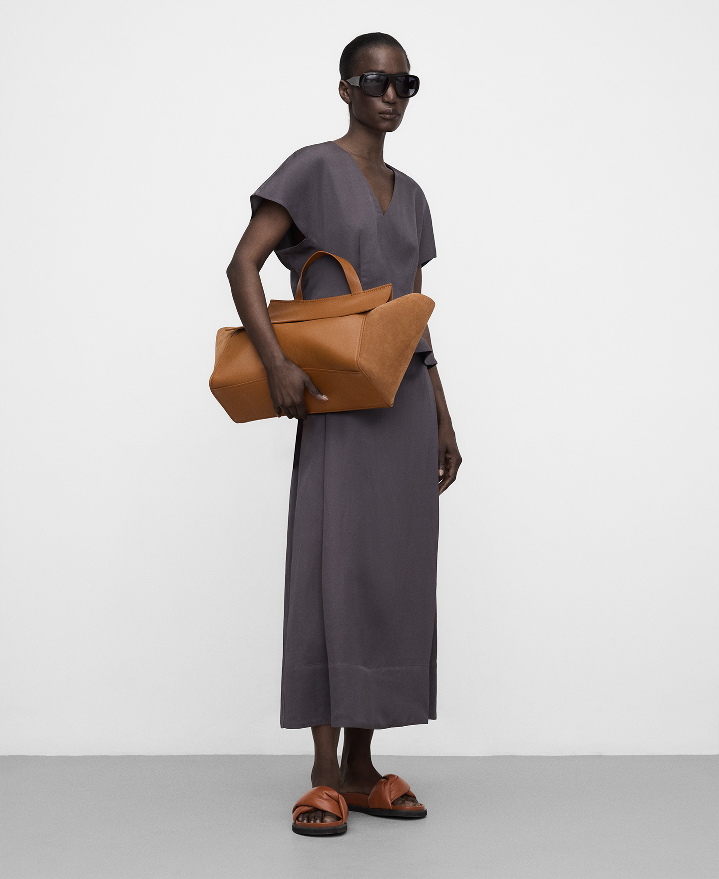 Pleated A-line midi skirt image number 1