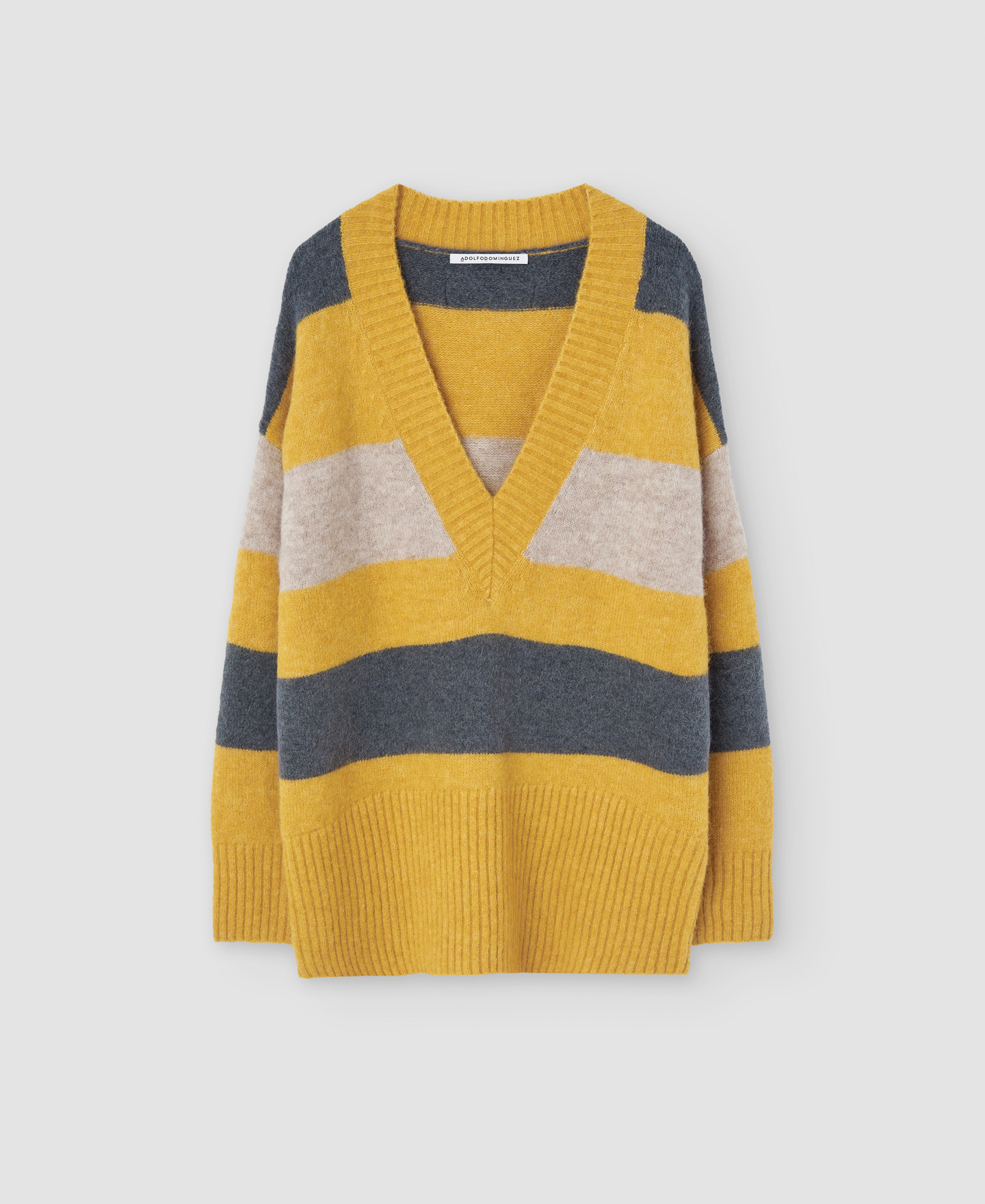 Alpaca striped sweater image number 4