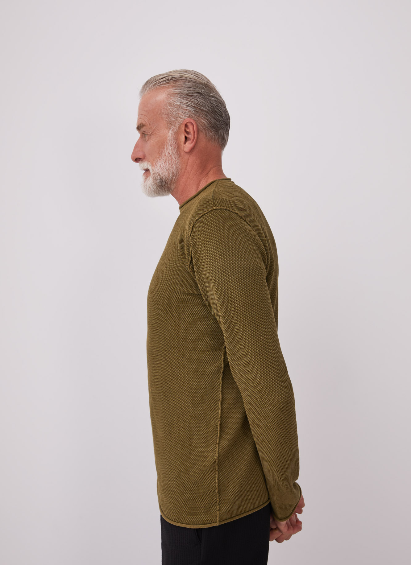 Cotton pique t-shirt with roll edge neck image number 1