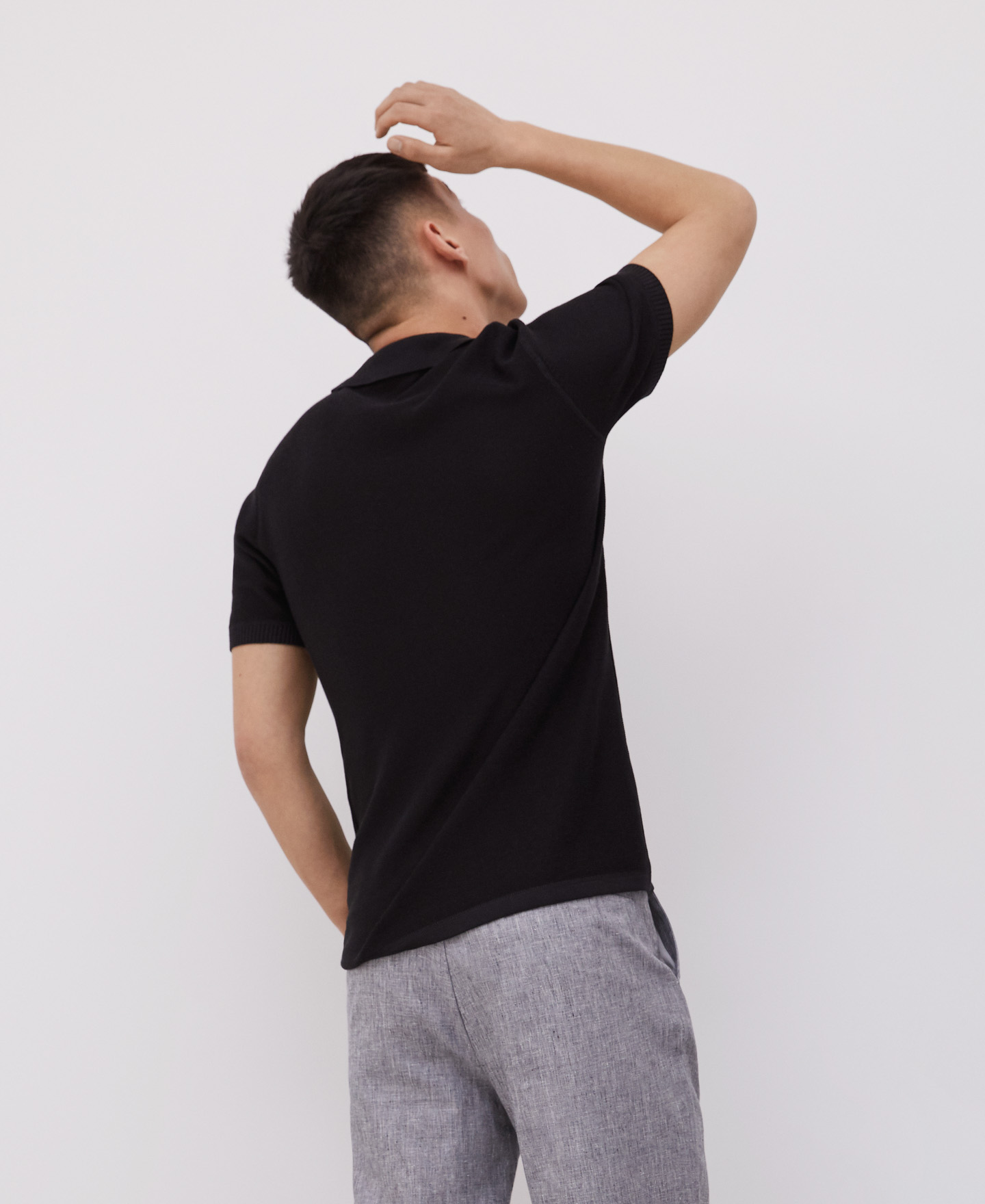Cotton and viscose polo shirt image number 3