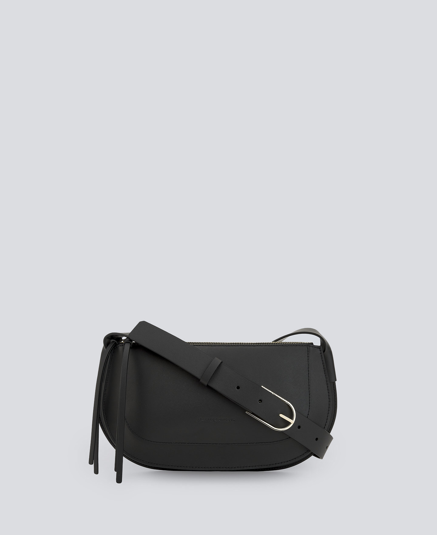 Black leather baguette woman image number 0