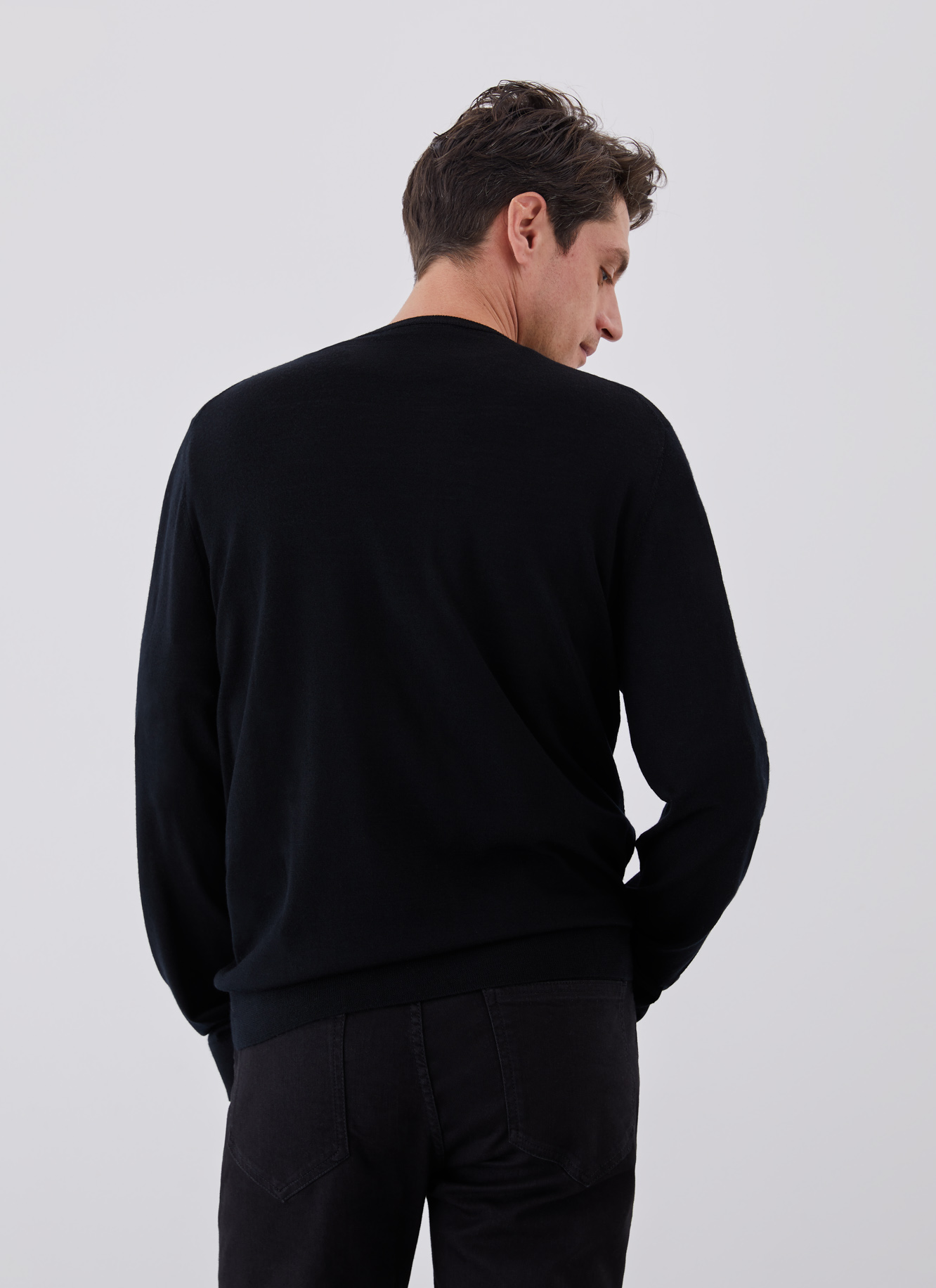 Merino crew collar sweater image number 1