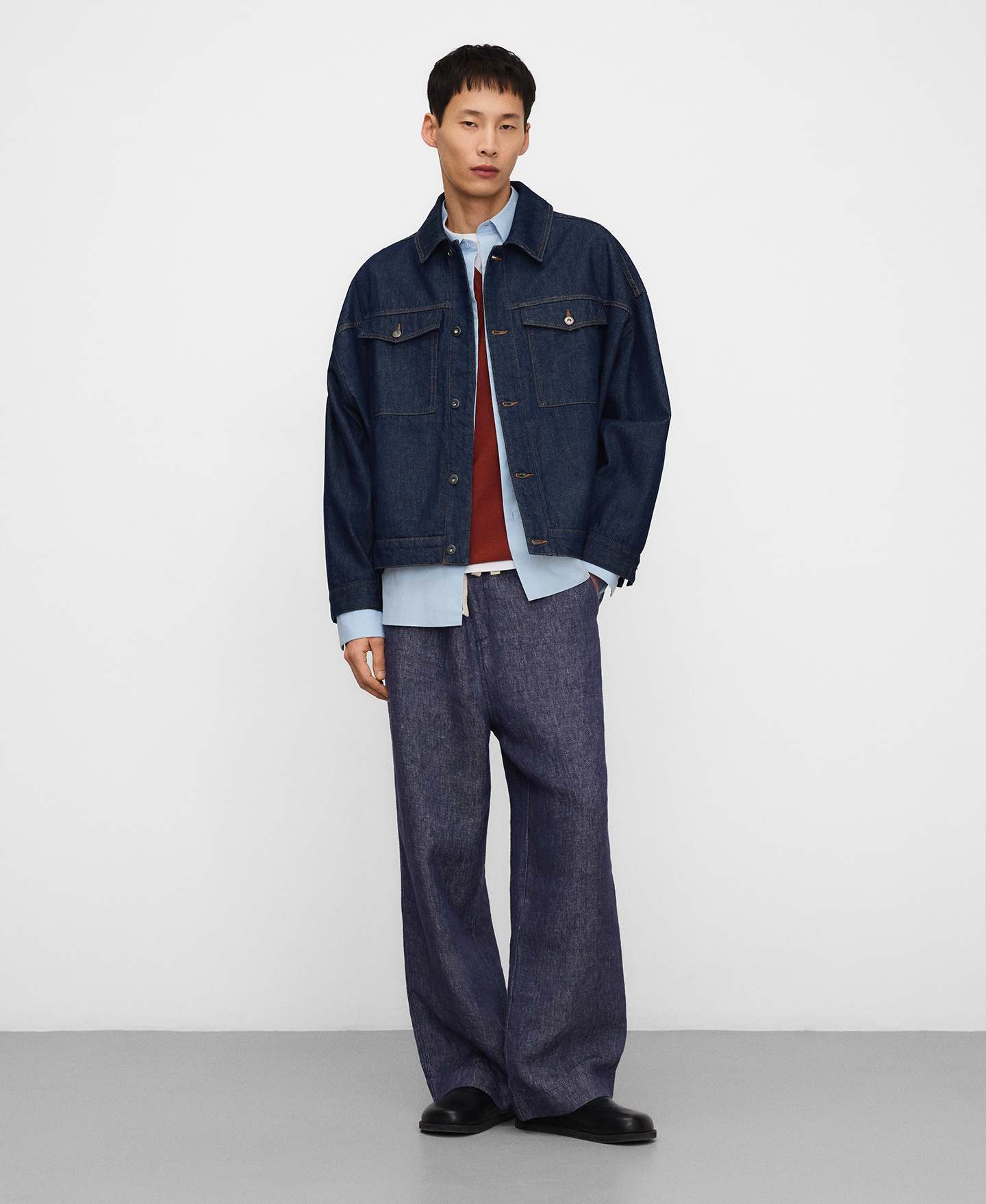 Coton denim oversize jacket image number 1