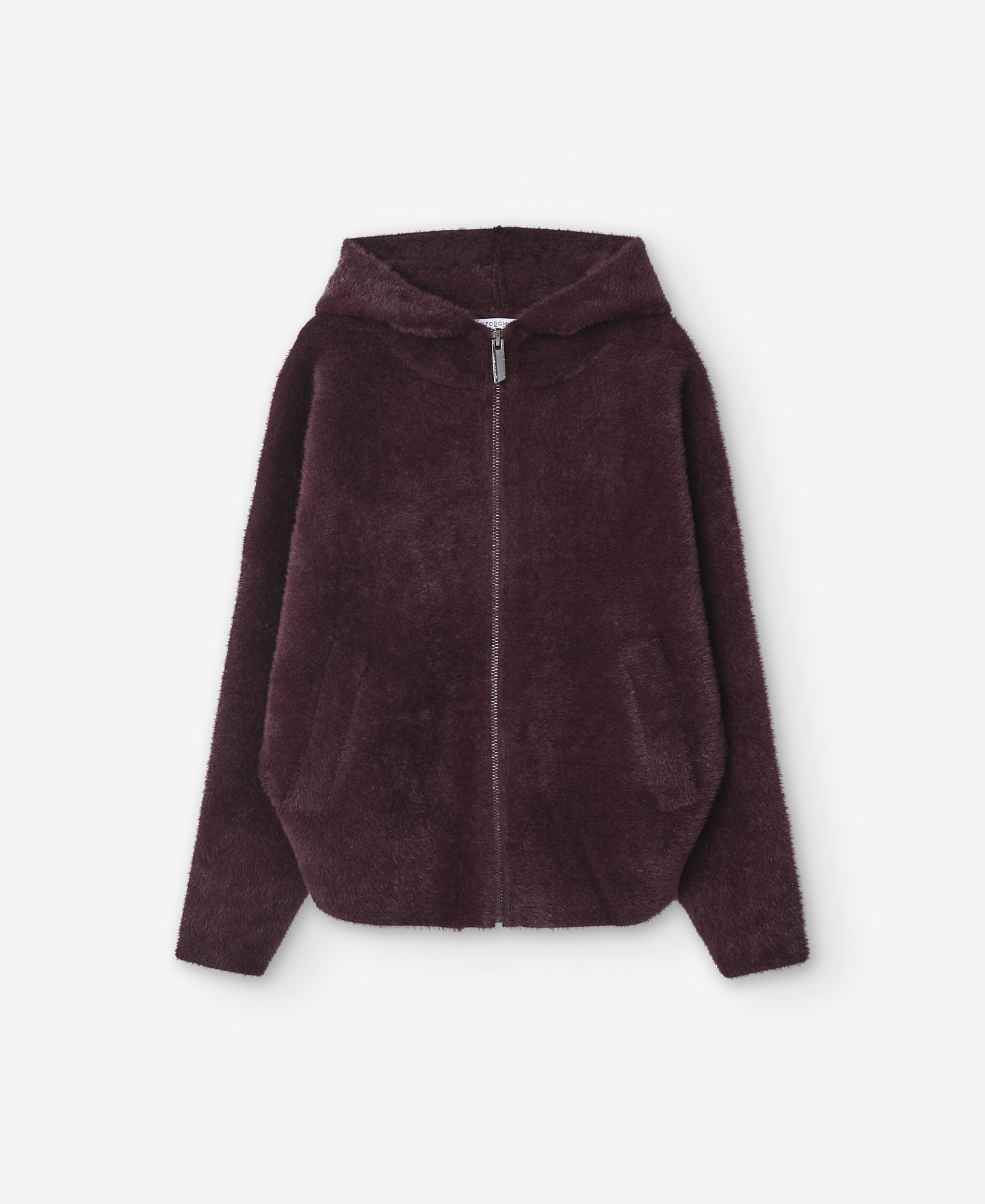 Burgundy fleece hoodie for women image number 4