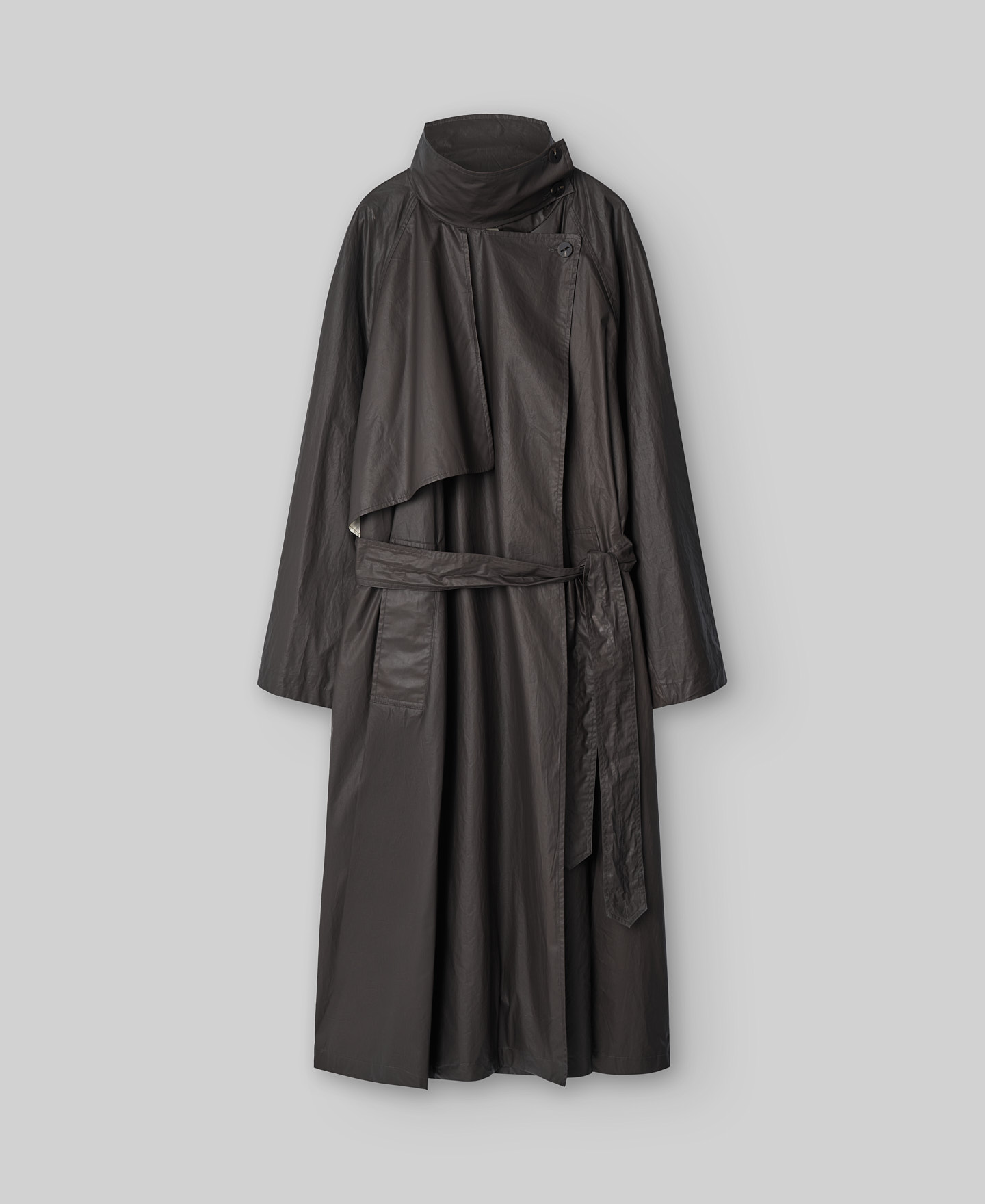 High neck cotton trench woman image number 6