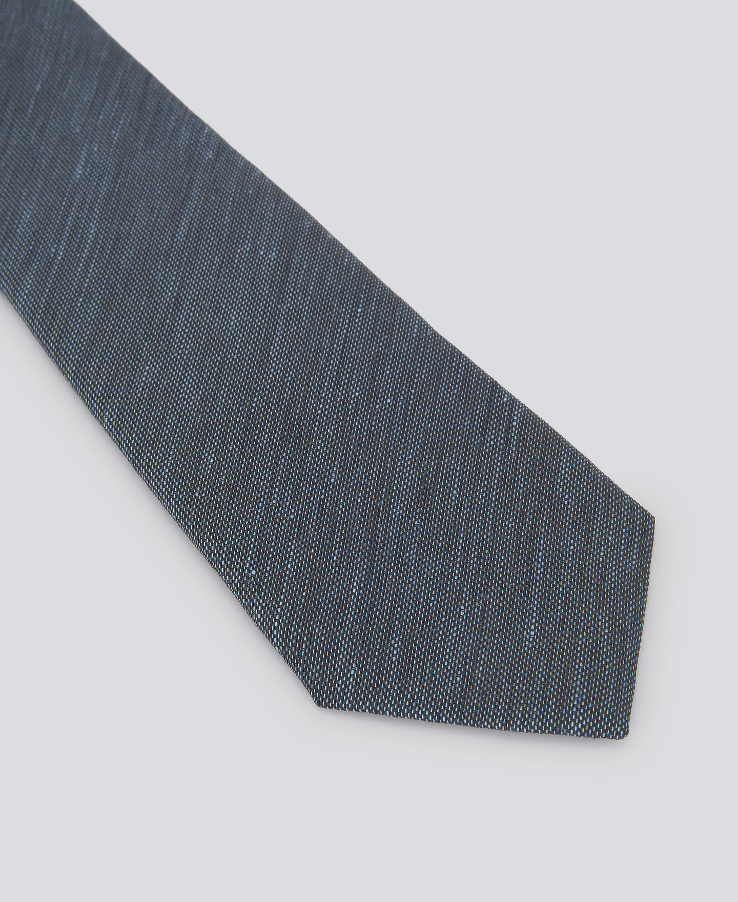 Corbata azul lino seda hombre image number 1