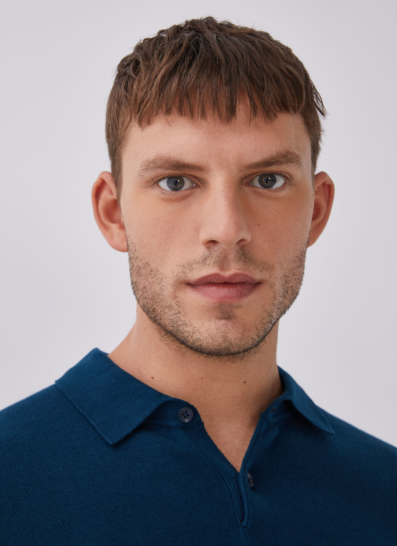 Long sleeve cotton polo shirt image number 3