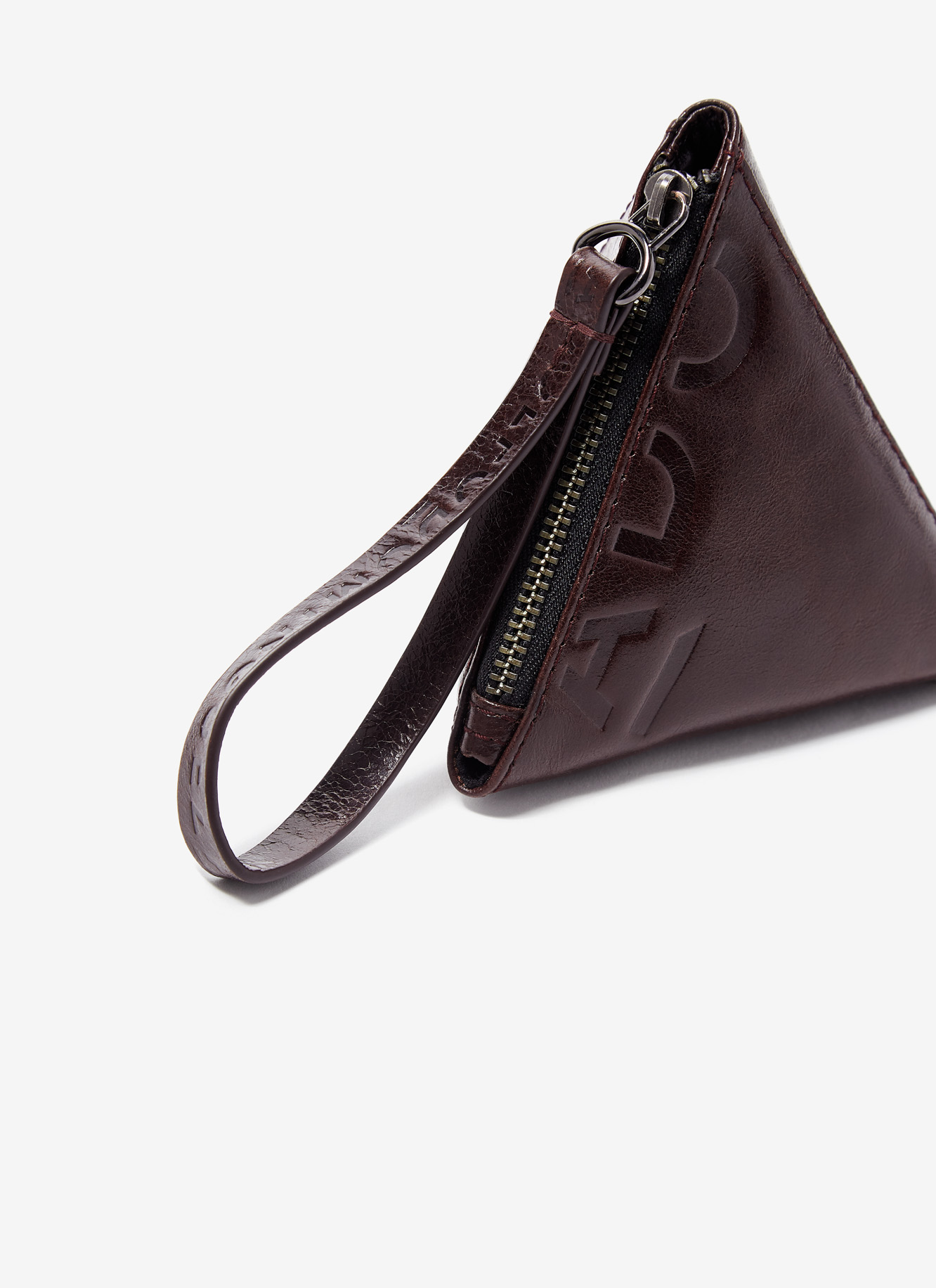 Monedero triangular en piel brillo image number 1