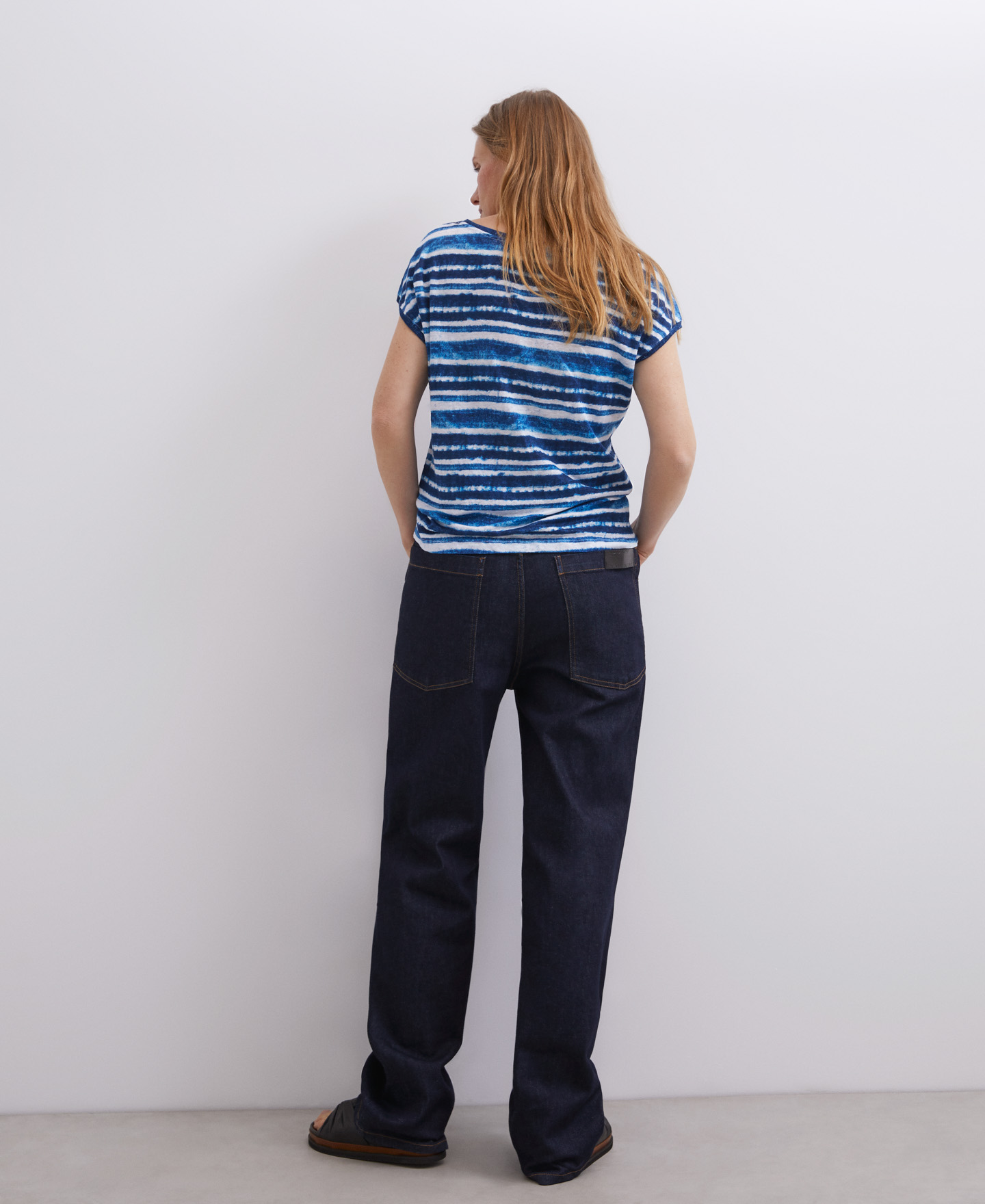 Camiseta rayas multicolor en lino image number 2