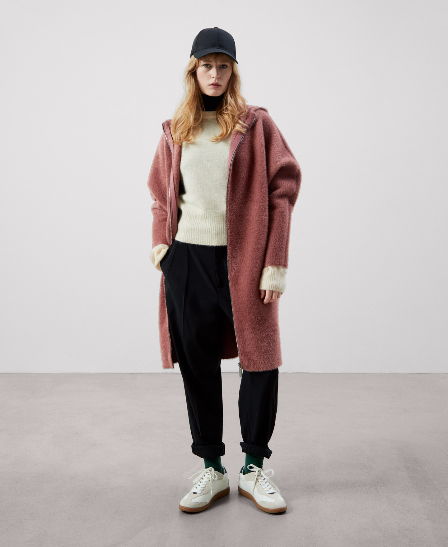 Batwing sleeve coat image number 1