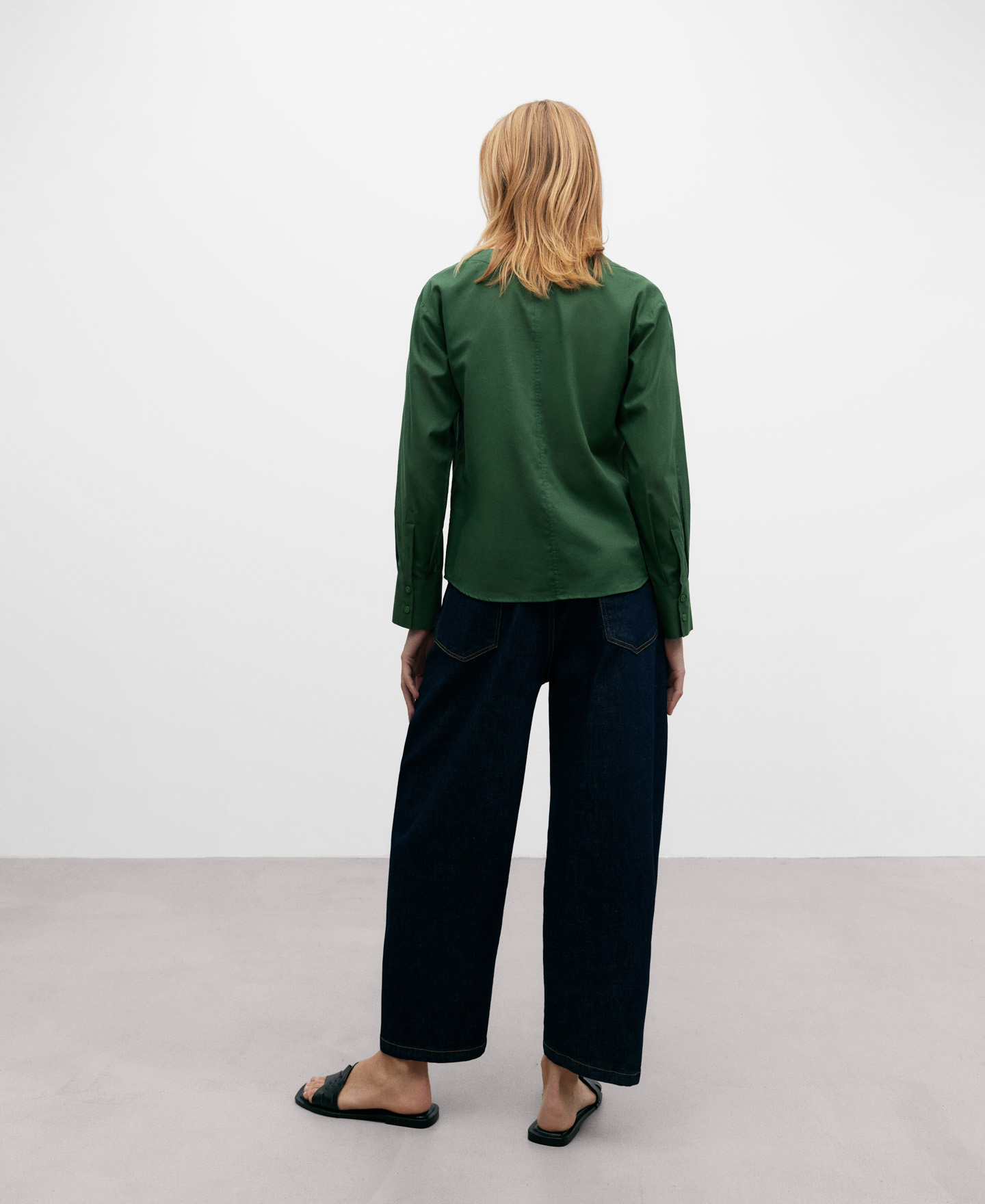Cotton double v-neck blouse image number 2