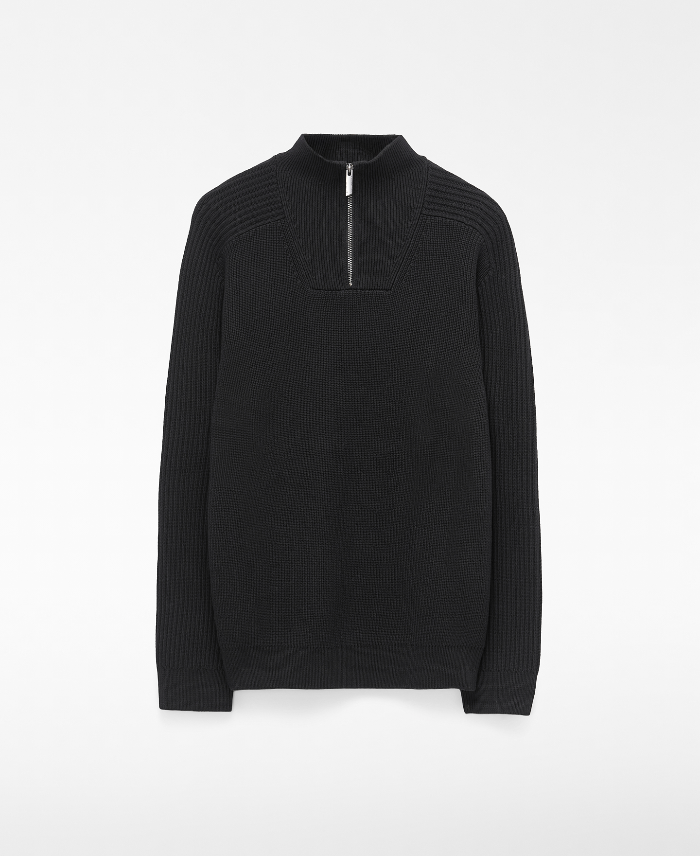 Organic cotton quarter-zip sweater image number 4
