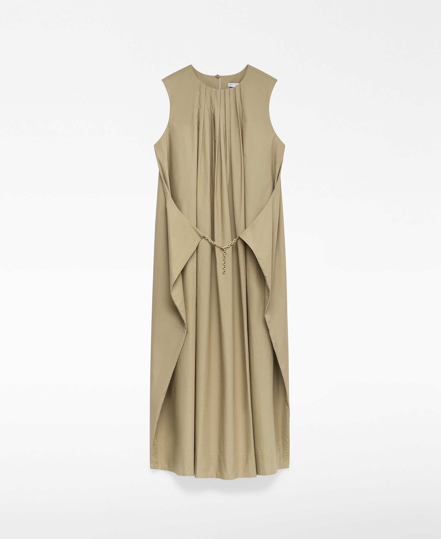 Pleated dress with chain detail woman image number 6