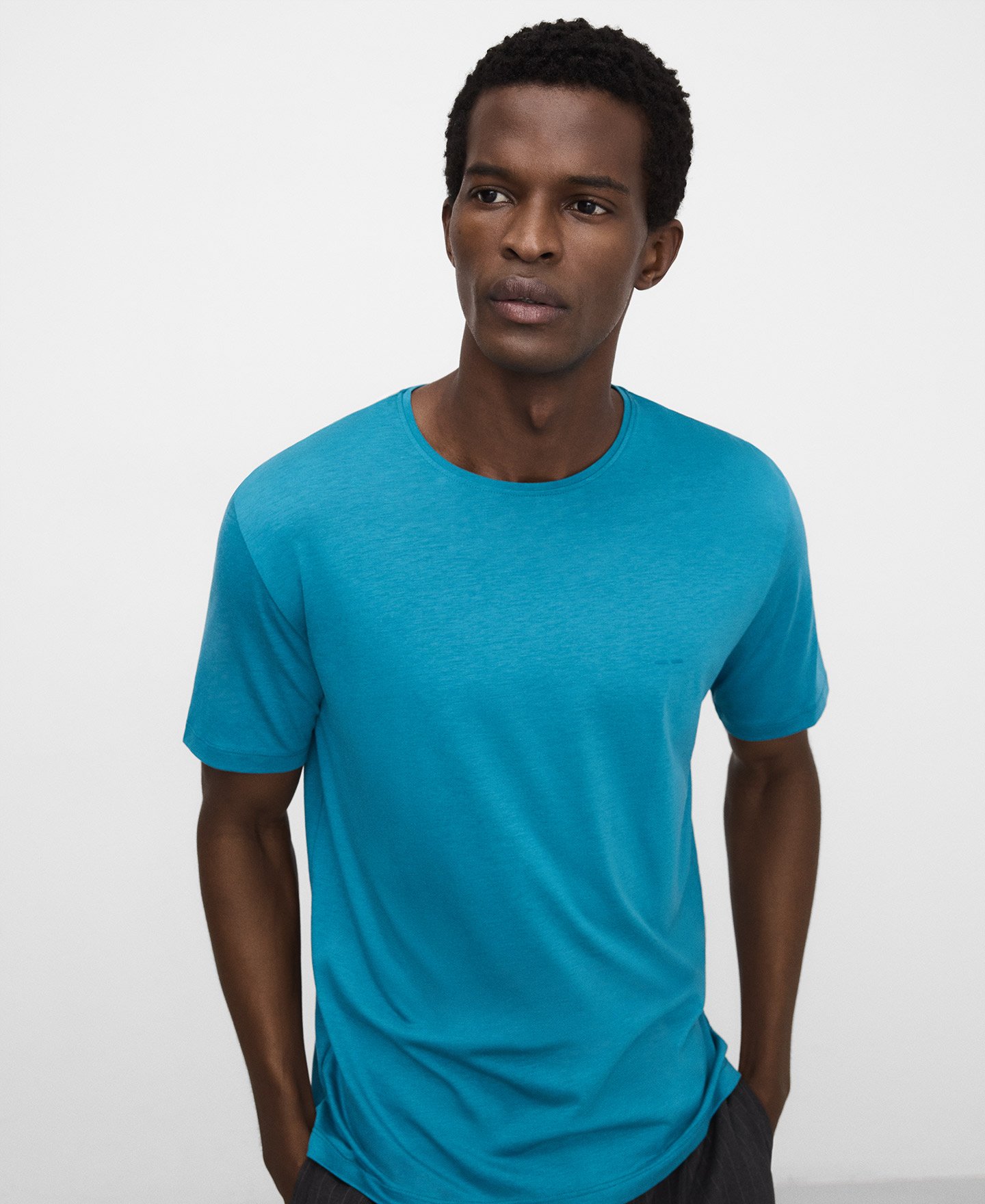 T-Shirt mit normaler Passform aus Lyocell und Baumwolle image number 0