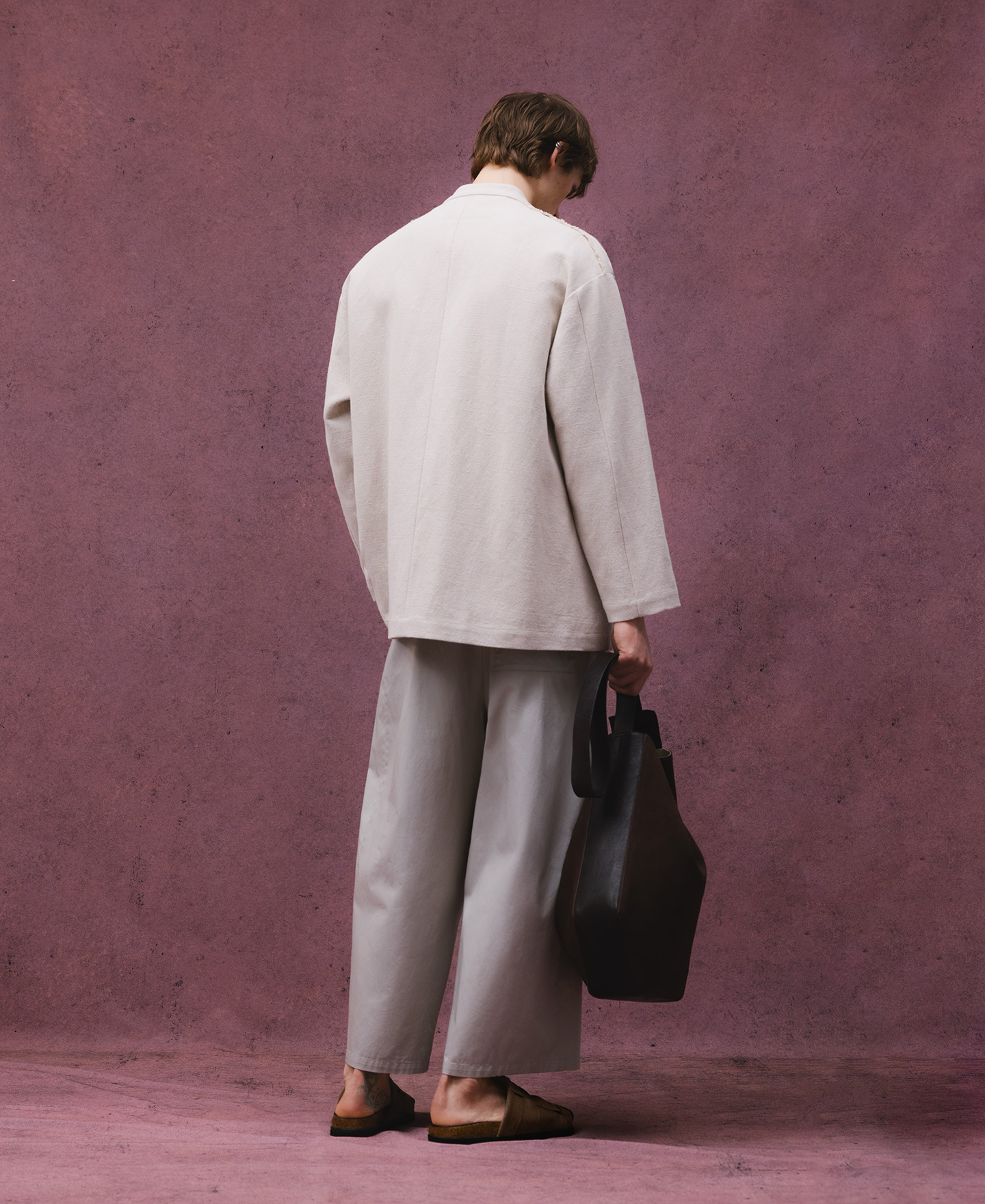 Linen blend unstructured jacket man image number 2