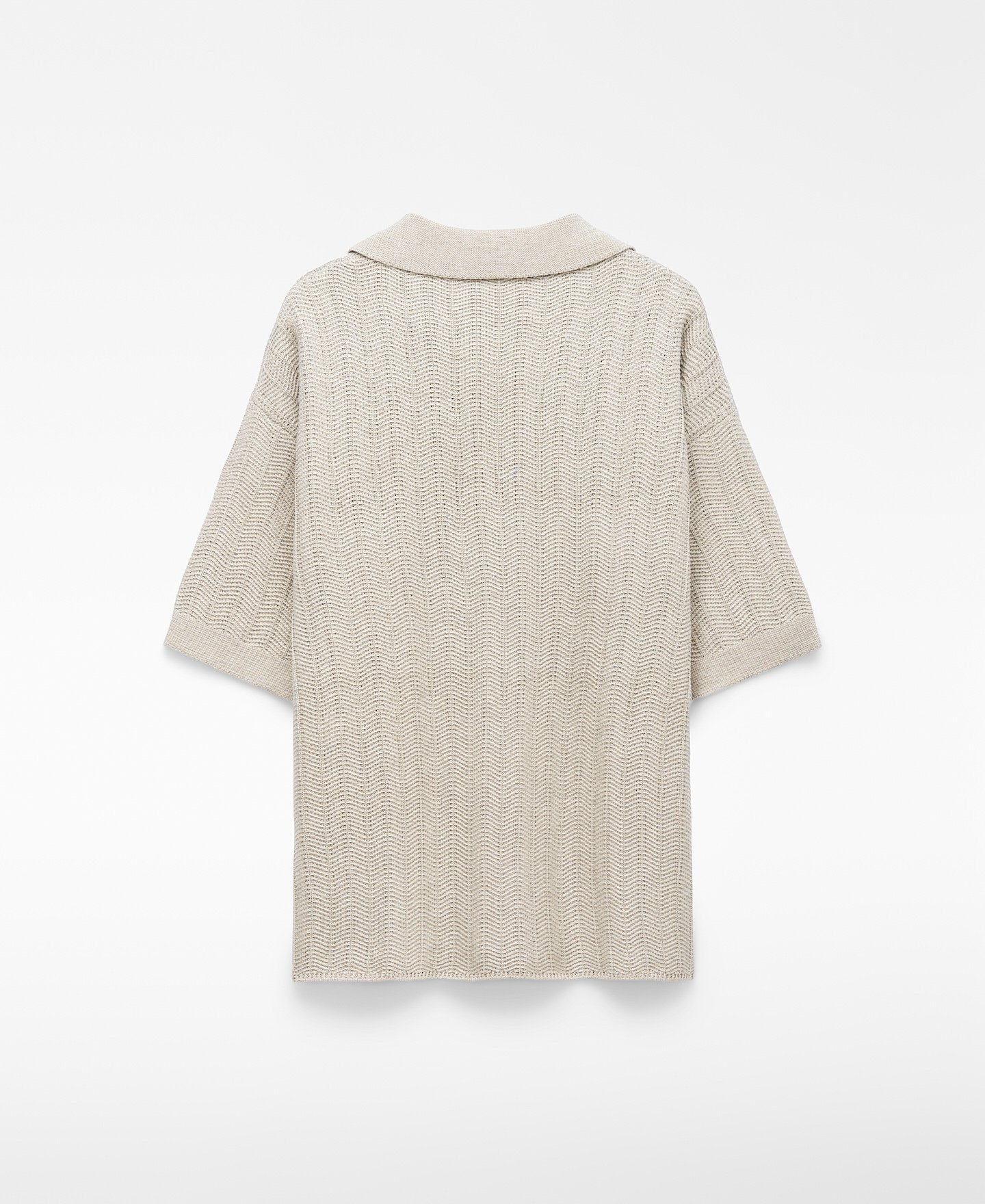 Raffia texture oversize polo shirt image number 5