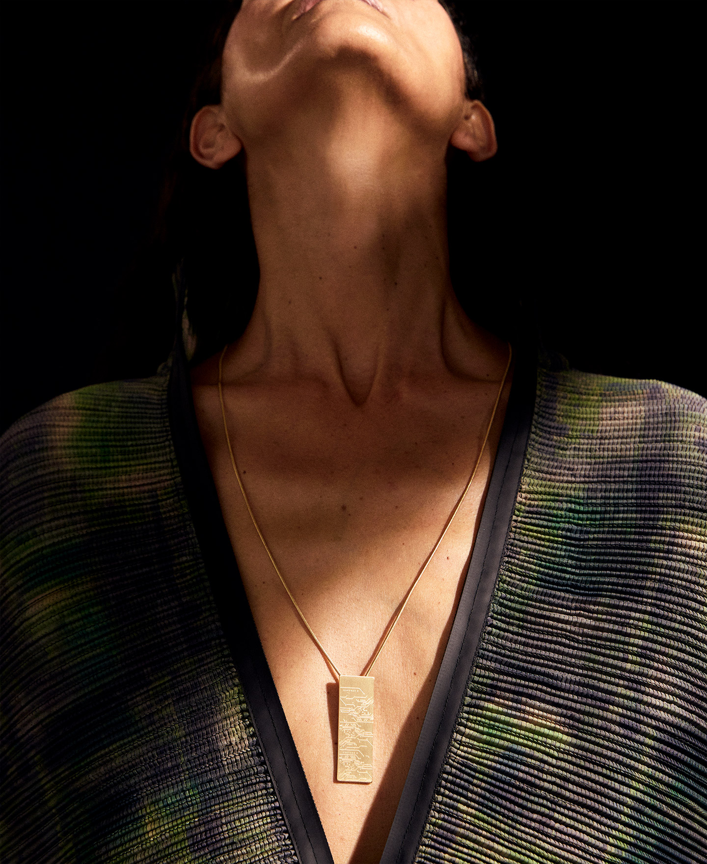 Brass microchip tag necklace image number 3