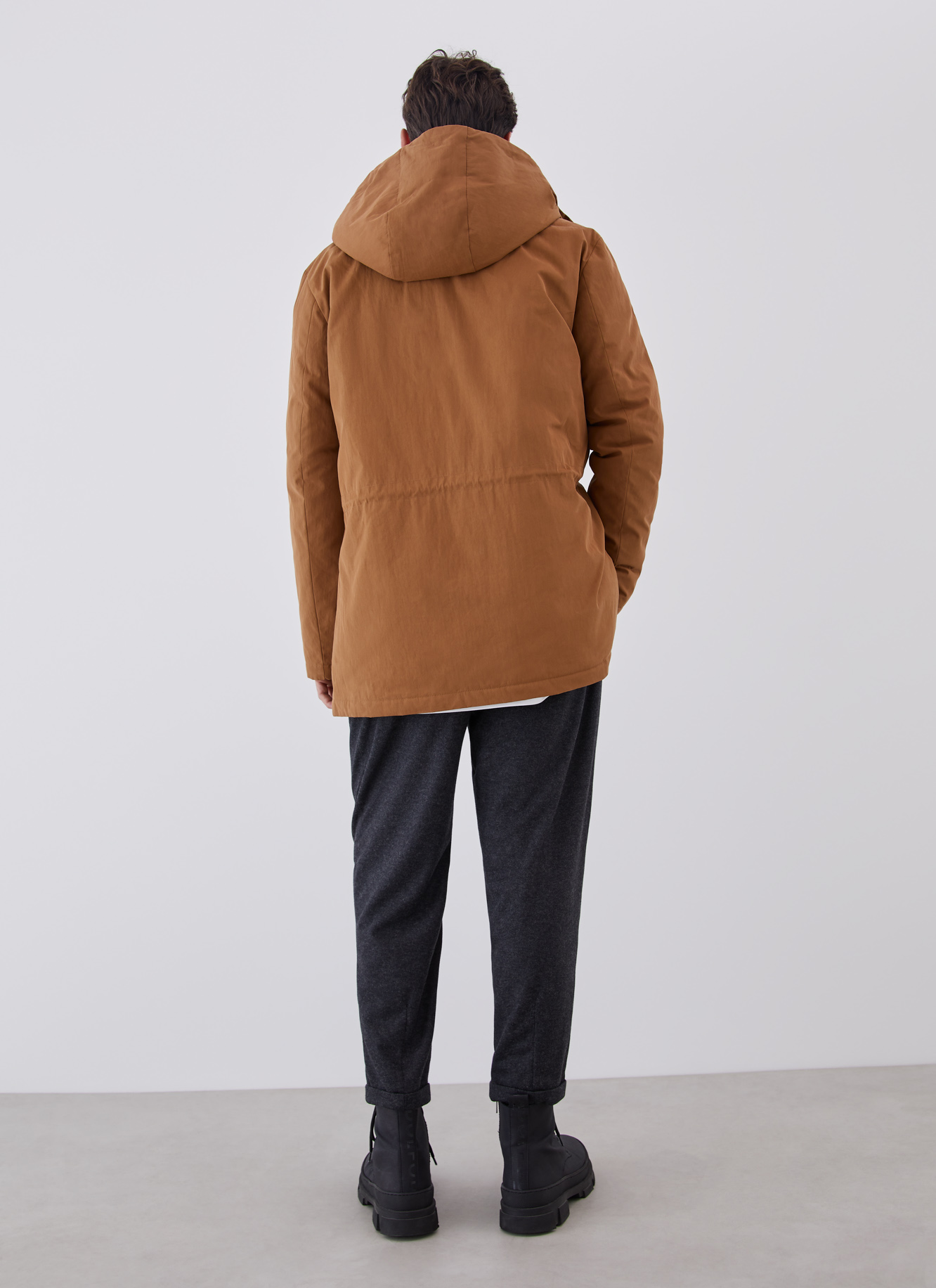 Cotton padded parka with hood image number 1