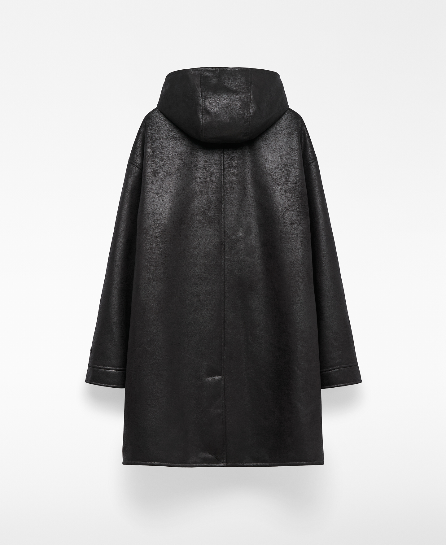 Leather-Non-Leather coat with hood man image number 7